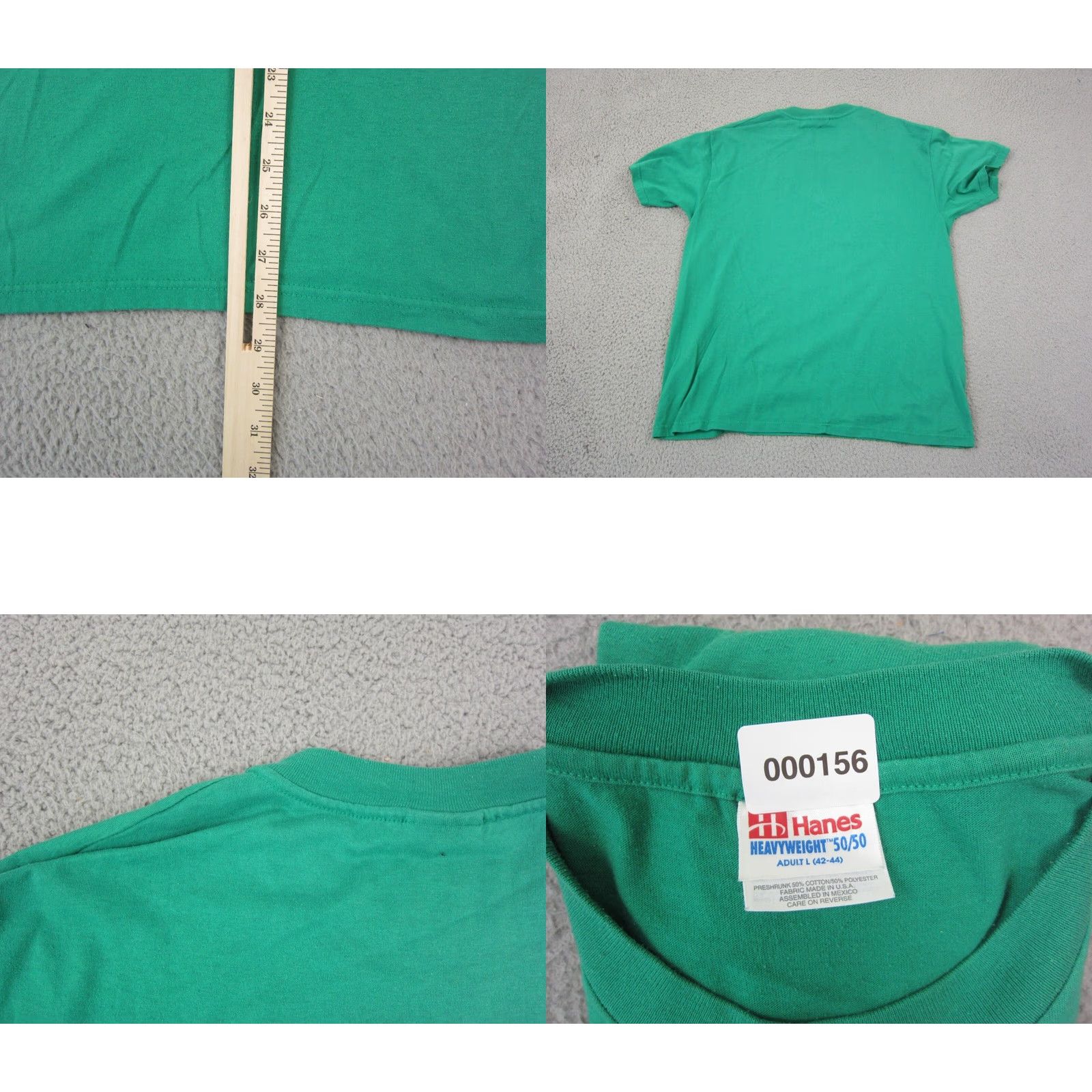 Hanes Vintage Hanes Shirt Adult Large Green Baseball Summer Little League Made in USA Size US L / EU 52-54 / 3 - 8 Thumbnail