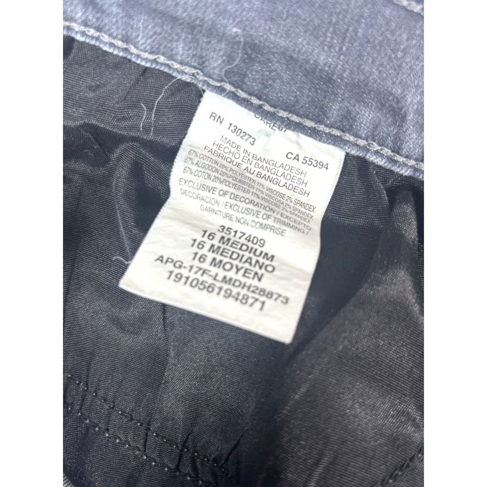 Lee LEE Women's Jeans Slim Fit 16 Medium Denim Black 5-Pocket Belt Loops Slimming Stretch Jeans Size 38" / US 16 / IT 52 - 6 Thumbnail