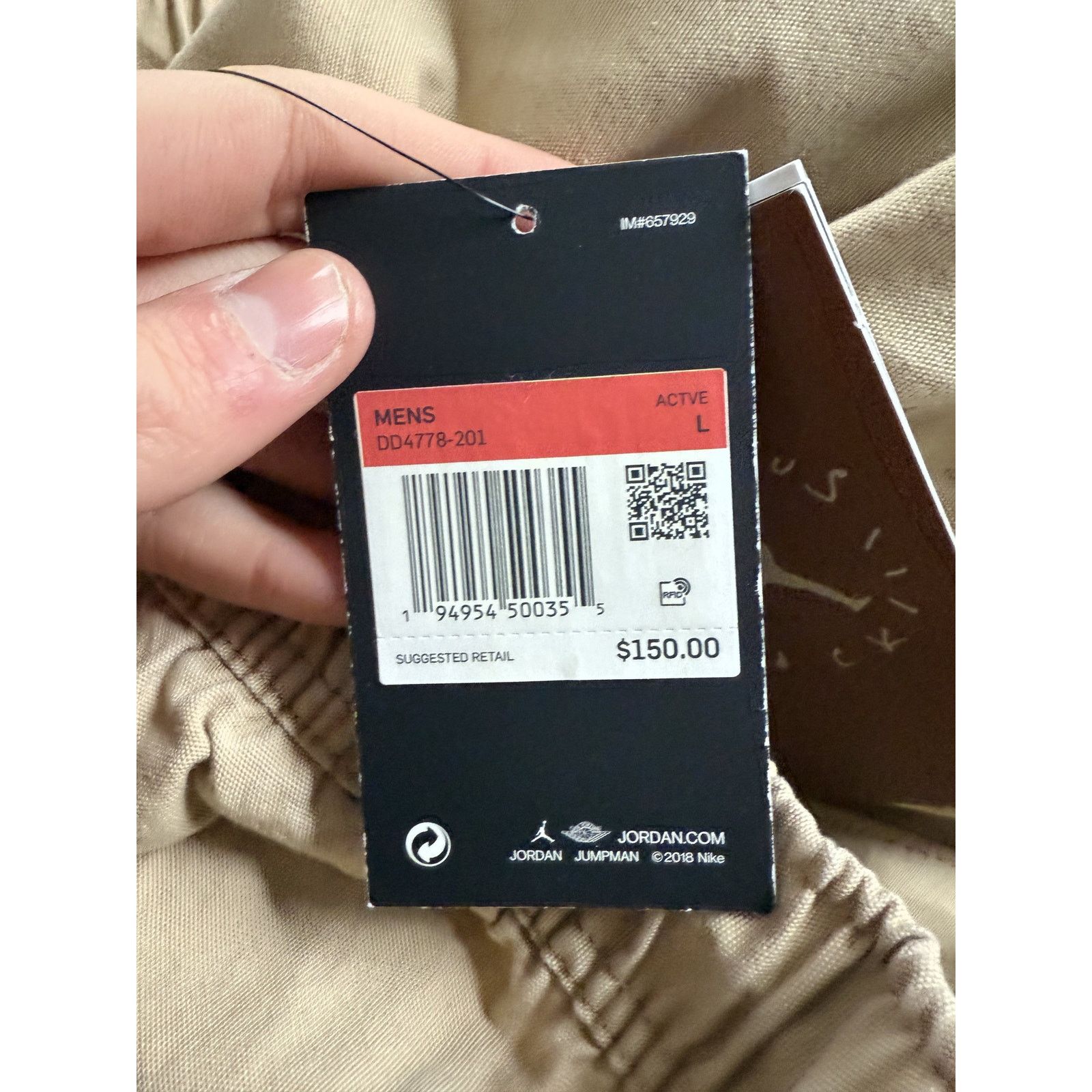 Travis Scott Jordan Travis Scott Khaki Pants New Large With Tags Size US 36 / EU 52 - 8 Thumbnail