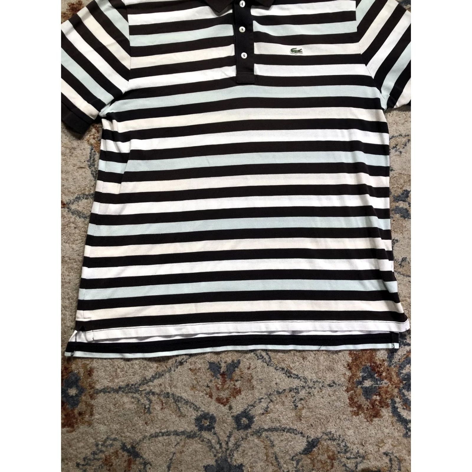 Lacoste Lacoste Polo Shirt Mens 2XL Multicolor Stripe Pique Slim Classic Collar Crocodile Logo Shirt Size US XXL / EU 58 / 5 - 5 Thumbnail
