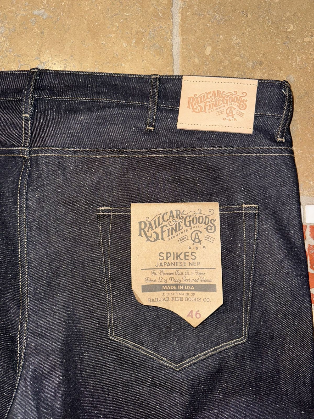 Railcar Fine Goods Railcar Fine Goods Spikes Taper Leg Japanese Nep Denim NWT Size US 44 / EU 60 - 6 Thumbnail