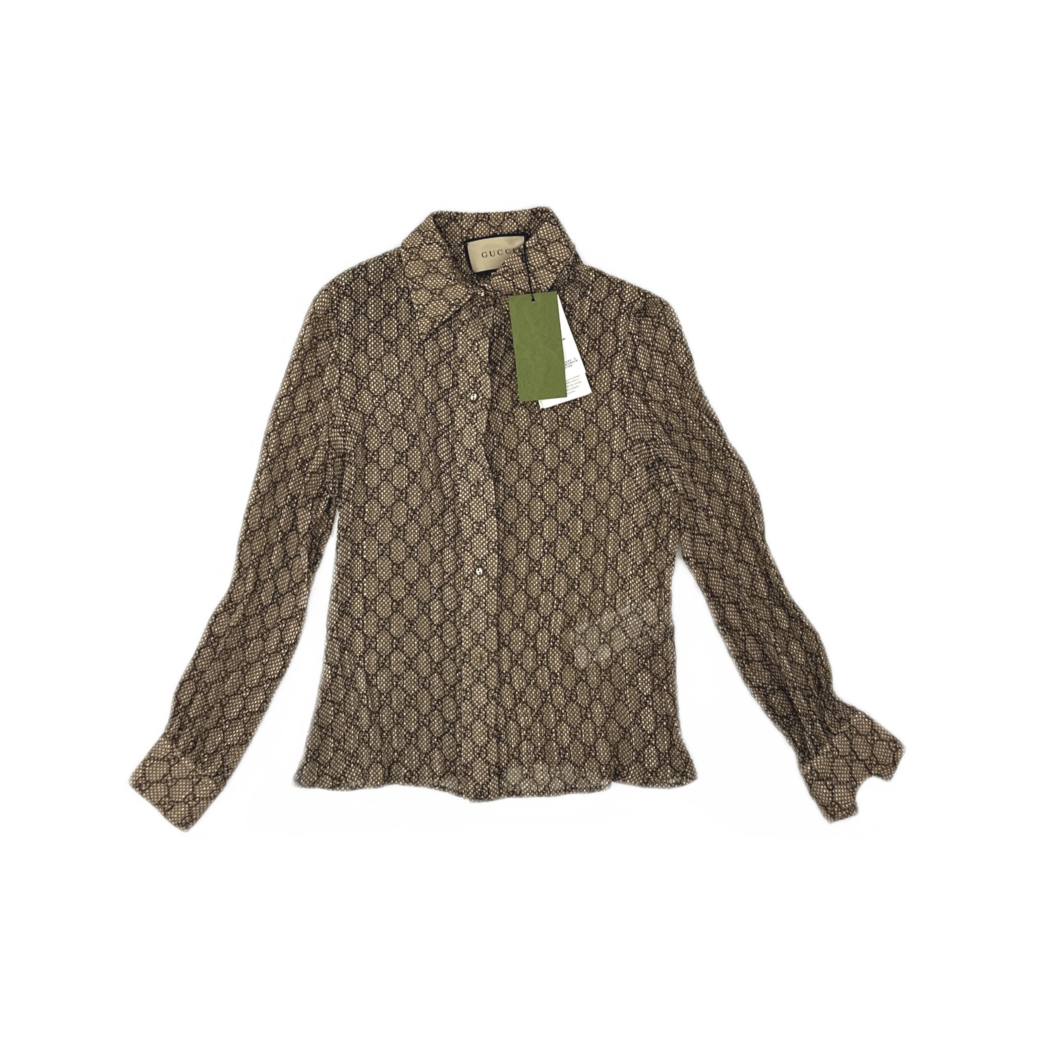 Gucci Gucci Monogram Long Sleeve Button Up Shirt Size 38 Size XS / US 0-2 / IT 36-38 - 1 Thumbnail