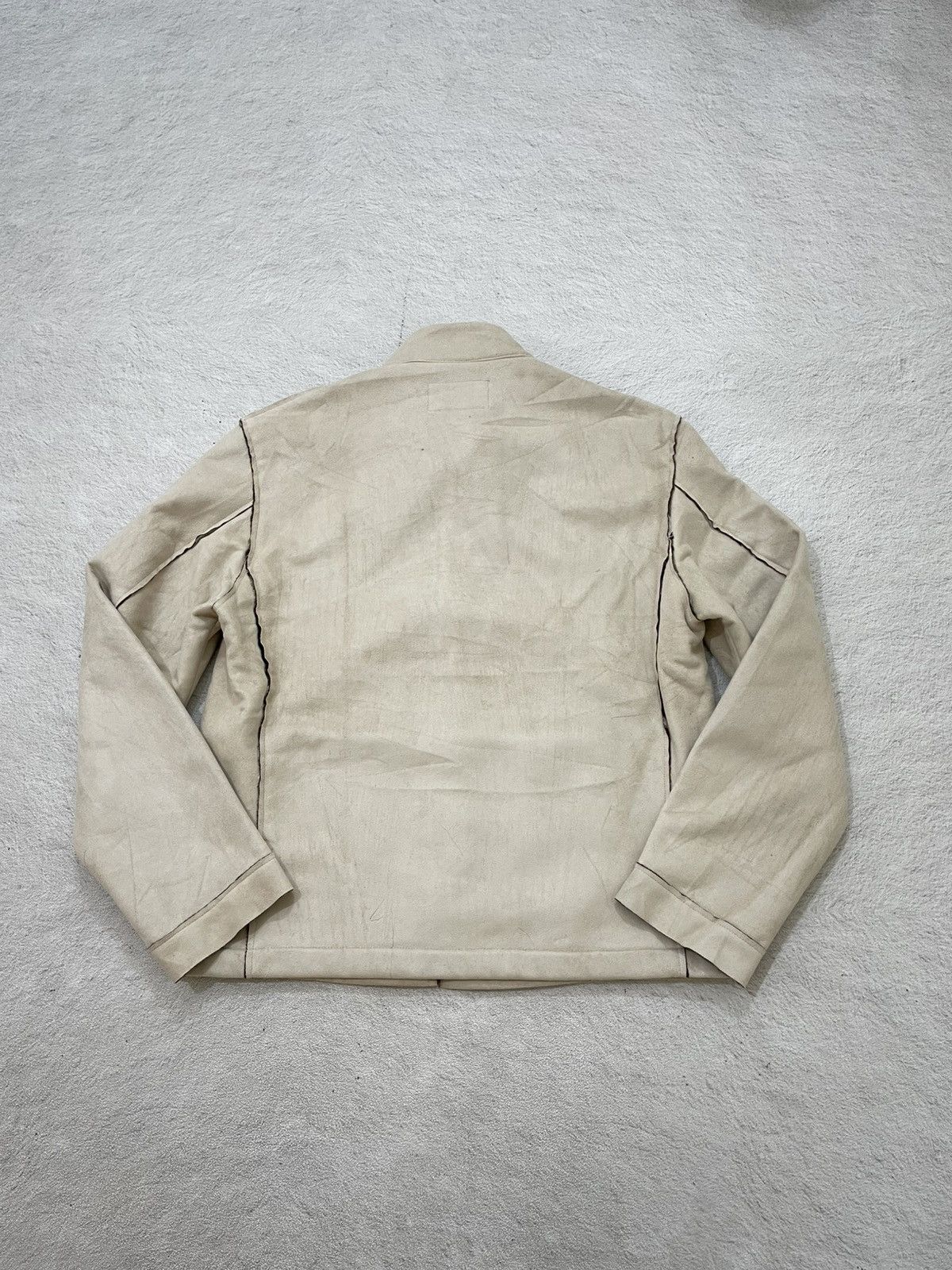 14th Addiction 2000s Esquire Cream Leather Moto Jacket Stand Collar Y2K Size US M / EU 48-50 / 2 - 8 Thumbnail
