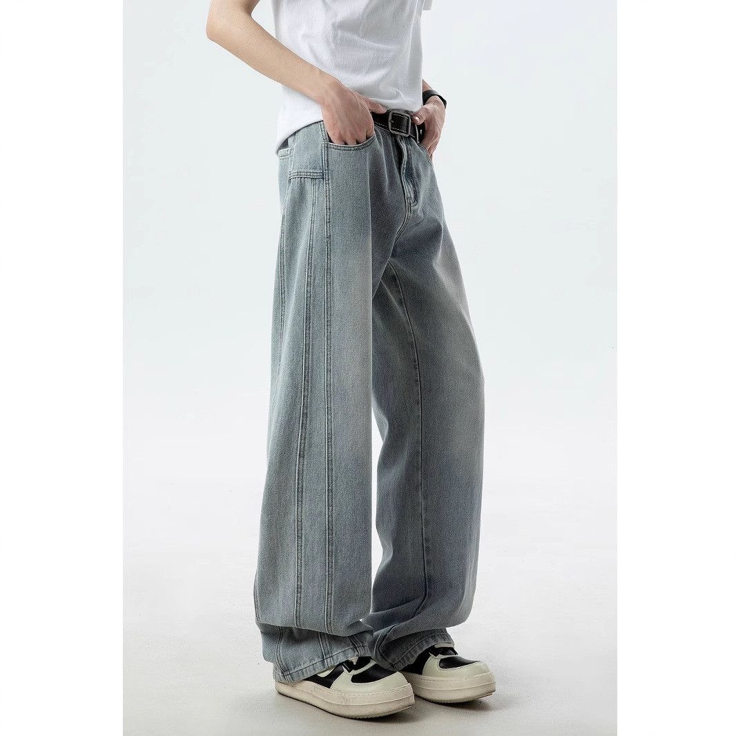 Japanese Brand American washed men's cleanfit straight loose wide-leg jeans Size US 32 / EU 48 - 4 Thumbnail