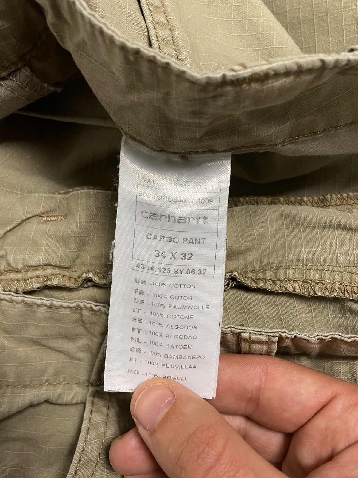 Carhartt × Vintage Vintage Carhartt Y2K Sand Cargo Pants Size US 34 / EU 50 - 4 Thumbnail