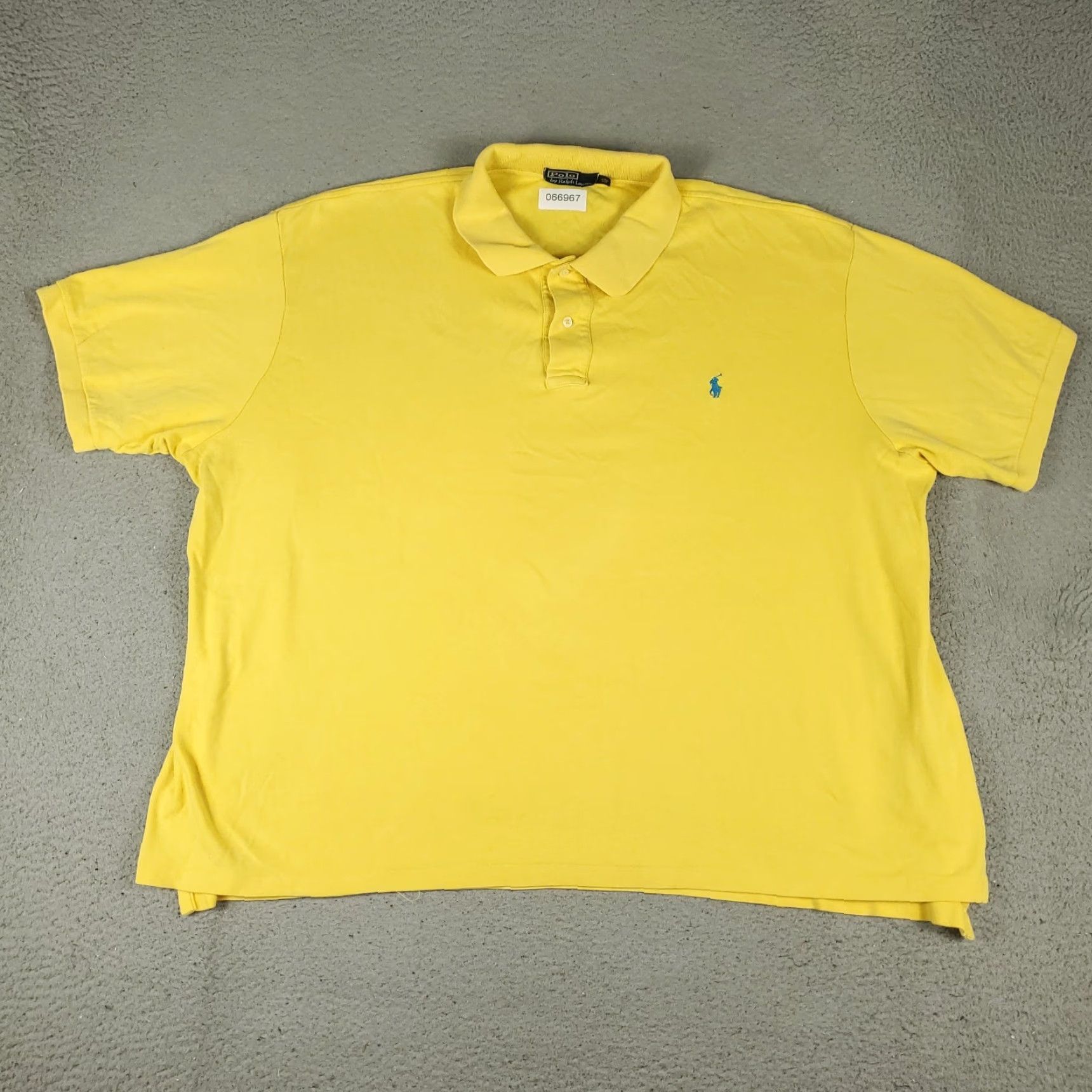 Ralph Lauren Ralph Lauren Polo Shirt Mens Big 2XB Yellow Short Sleeve Polo Shirt Golf Casual Button Logo, 100% Cotton, Machine Washable, Solid, Vintage: No Size US XXL / EU 58 / 5 - 2 Thumbnail