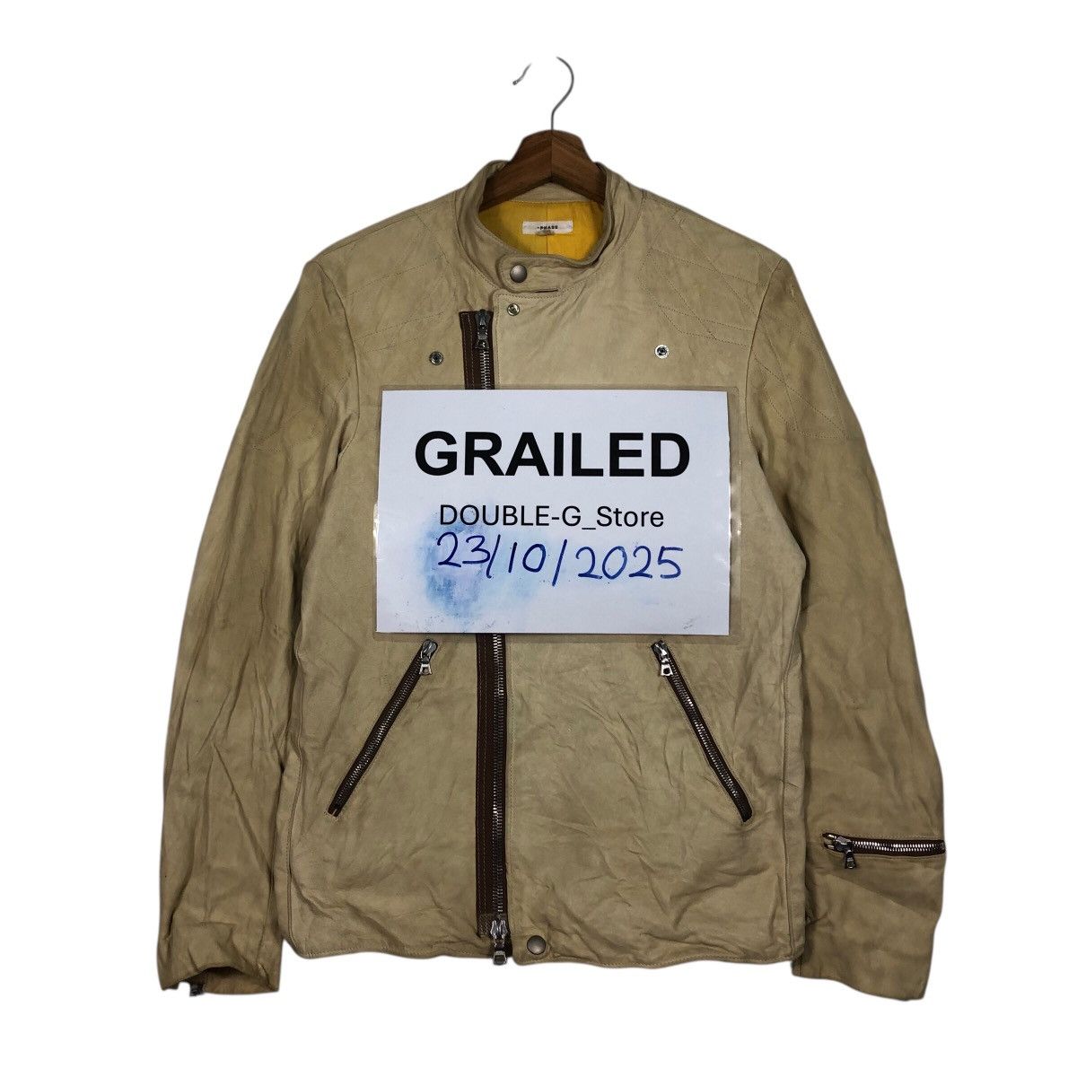 Japanese Brand Vintage Biker Leather Jacket Phase Riri Zipper Issey Miyake Size US S / EU 44-46 / 1 - 1 Thumbnail