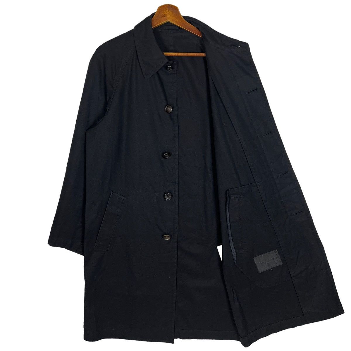 Comme des Garcons Homme Black Cotton Long Coat Size US S / EU 44-46 / 1 - 2 Thumbnail