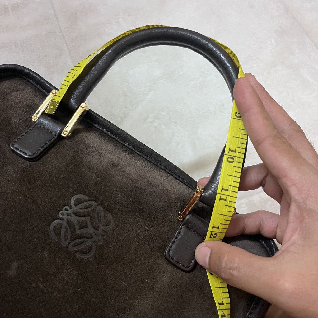 Loewe Authentic Loewe Amazona Suede Leather Medium Handbag Size ONE SIZE - 15 Thumbnail