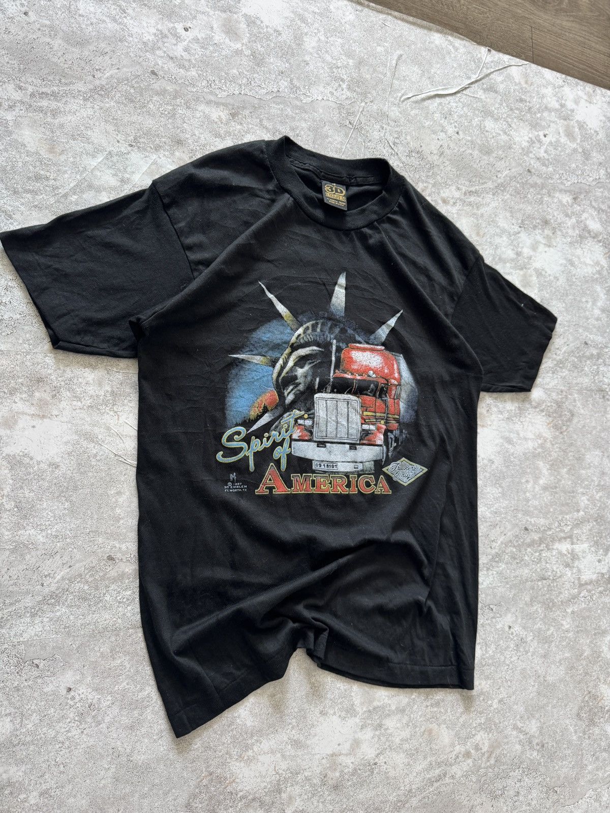 Vintage 1987 Vintage 3D Emblem “Truckers Only – Spirit Of America” Size US M / EU 48-50 / 2 - 2 Thumbnail