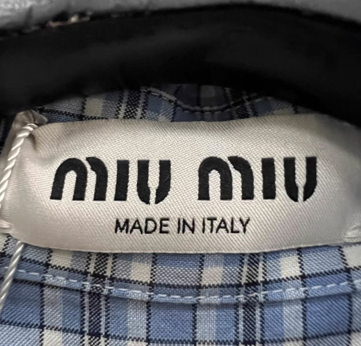 Miu Miu Miu Miu Light Blue Mini Logo Plaid Shirt J41 Size S / US 4 / IT 40 - 3 Thumbnail