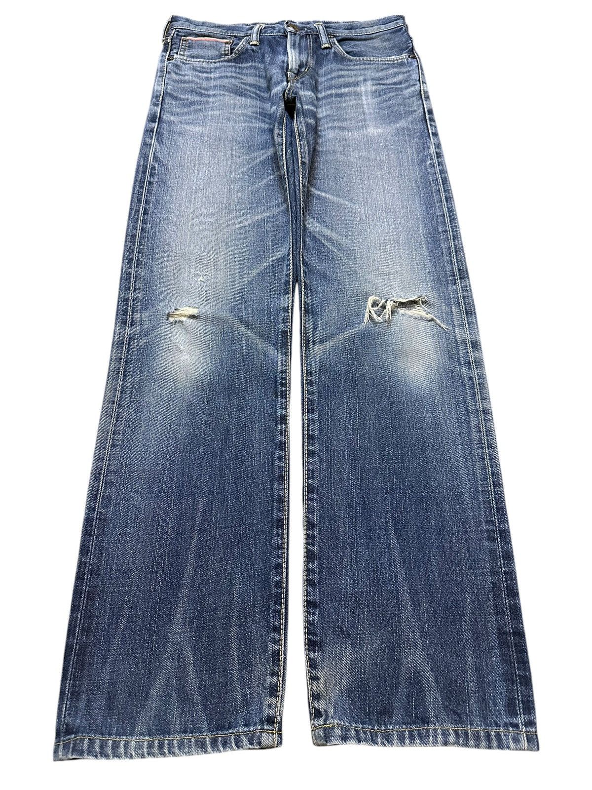 Edwin Vintage Edwin 505zx Selvedge Faded Wash Distress Style Jeans Size US 30 / EU 46 - 1 Thumbnail