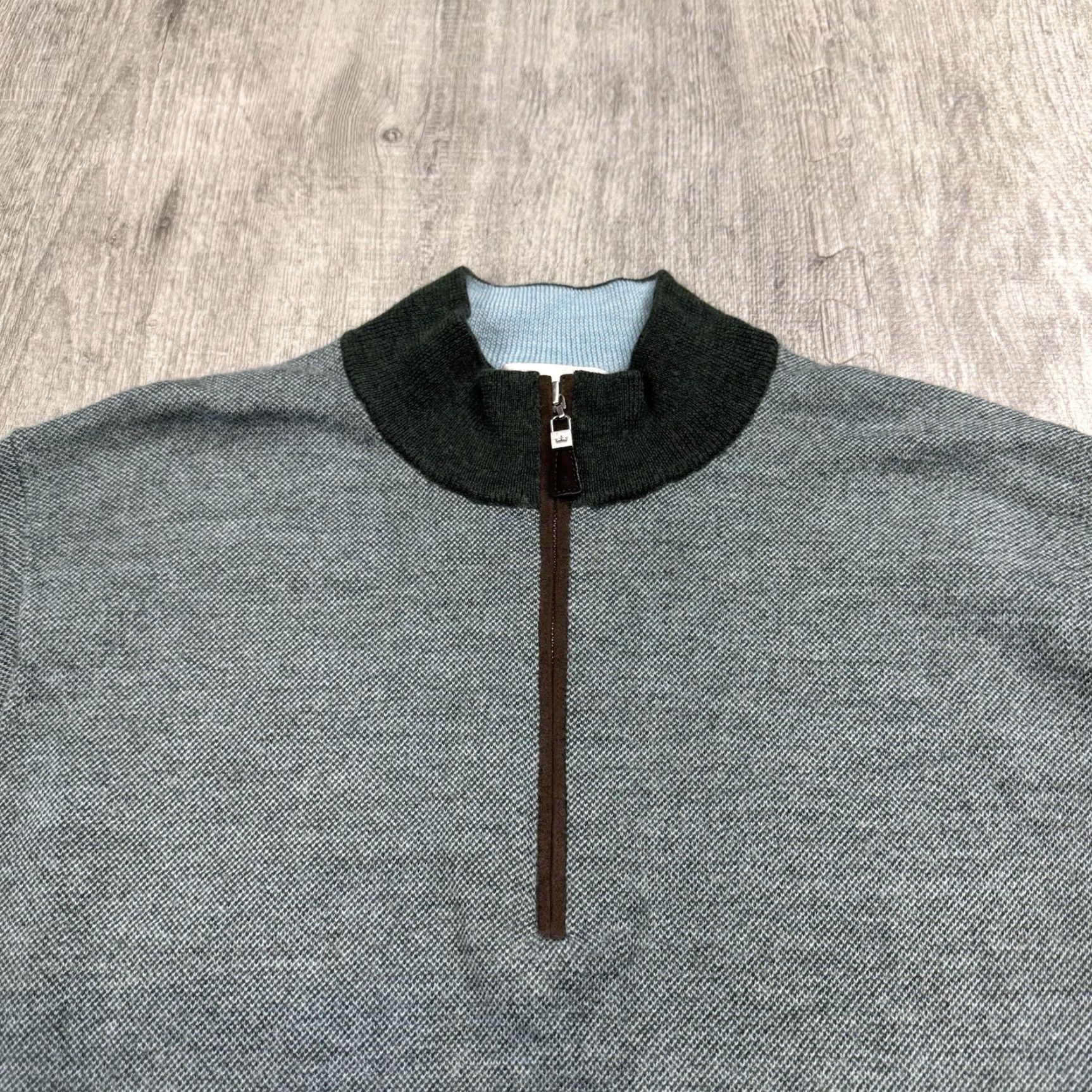Peter Millar Peter Millar Sweater Mens L Blue Merino Wool 1/4 Zip Mock Neck Preppy Classic Golf Mens Size US L / EU 52-54 / 3 - 2 Thumbnail
