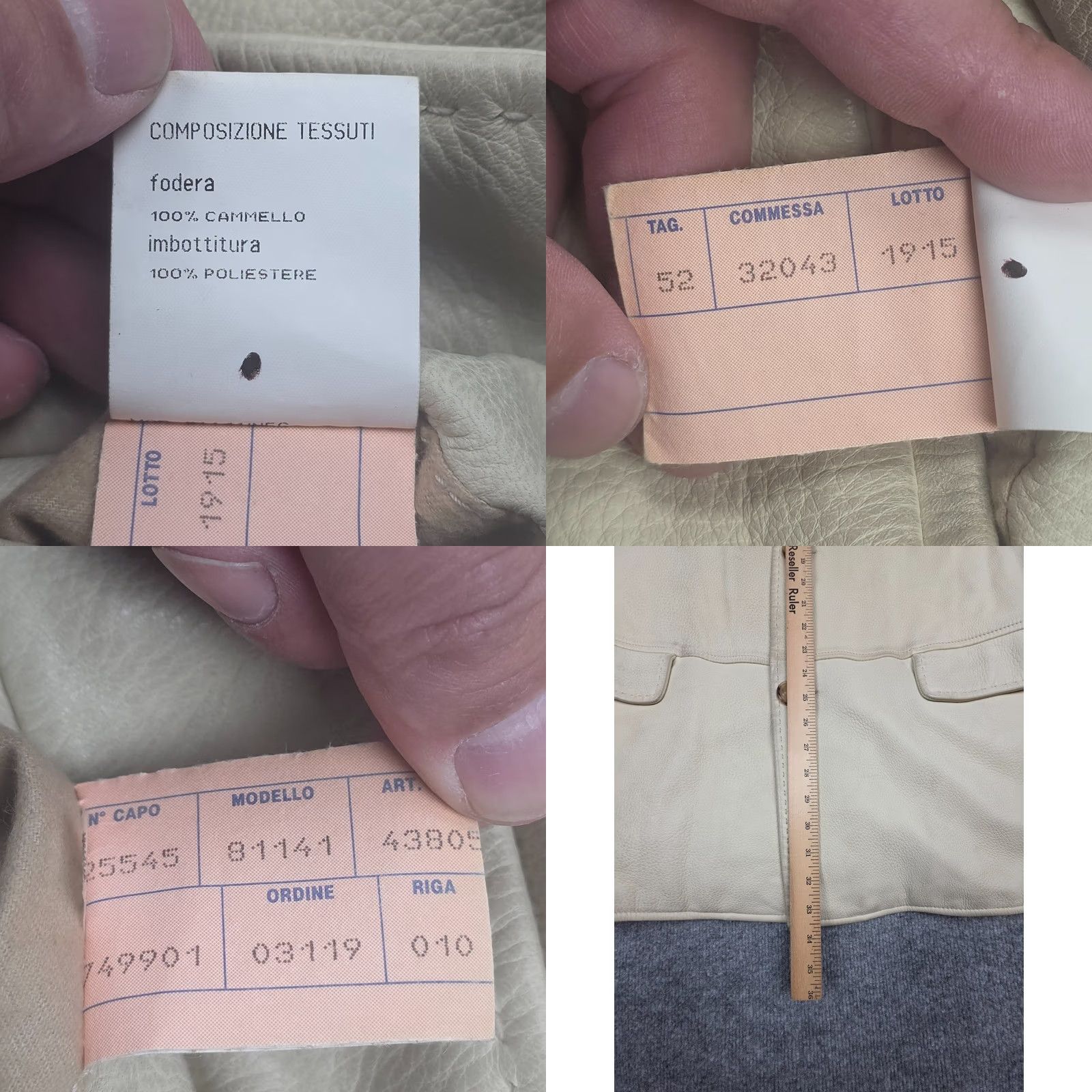 Mandelli Enrico Mandelli Leather Jacket Men's L Ivory DEERSKIN Camel Hair Lined Overcoat Size US L / EU 52-54 / 3 - 10 Thumbnail
