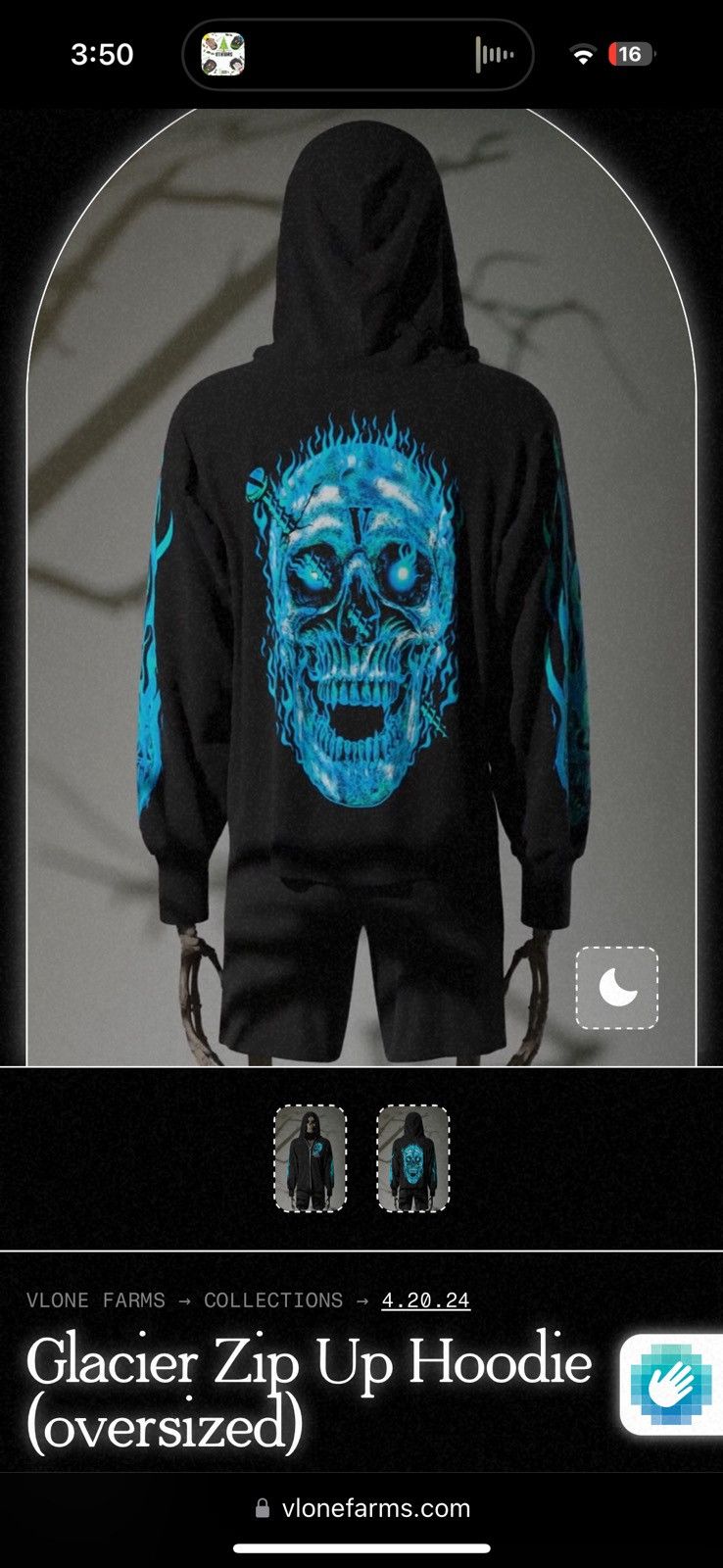Vlone Vlone Glacier Skull Zip Up Size US L / EU 52-54 / 3 - 2 Thumbnail