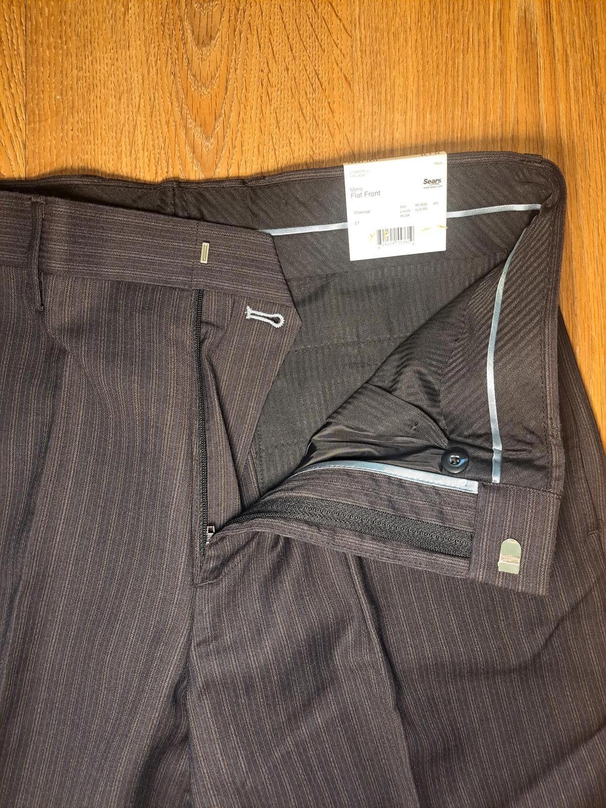 Structure NEW Structure Dress Pants Mens 32x30 Charcoal Gray Striped Size 38R - 5 Thumbnail