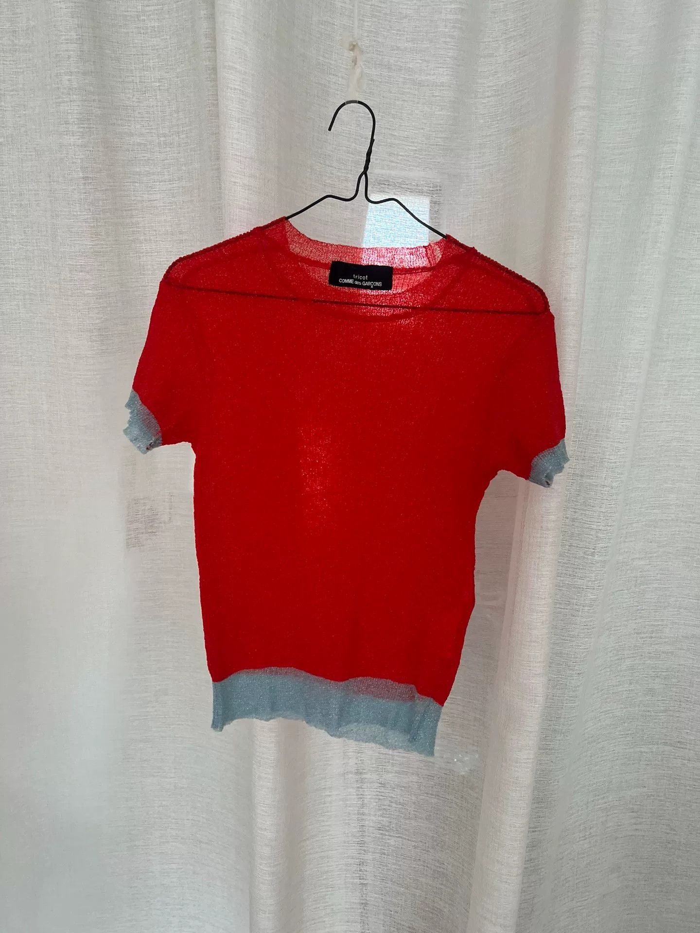 Comme des Garcons red short sleeve color-blocked top Size US M / EU 48-50 / 2 - 1 Thumbnail