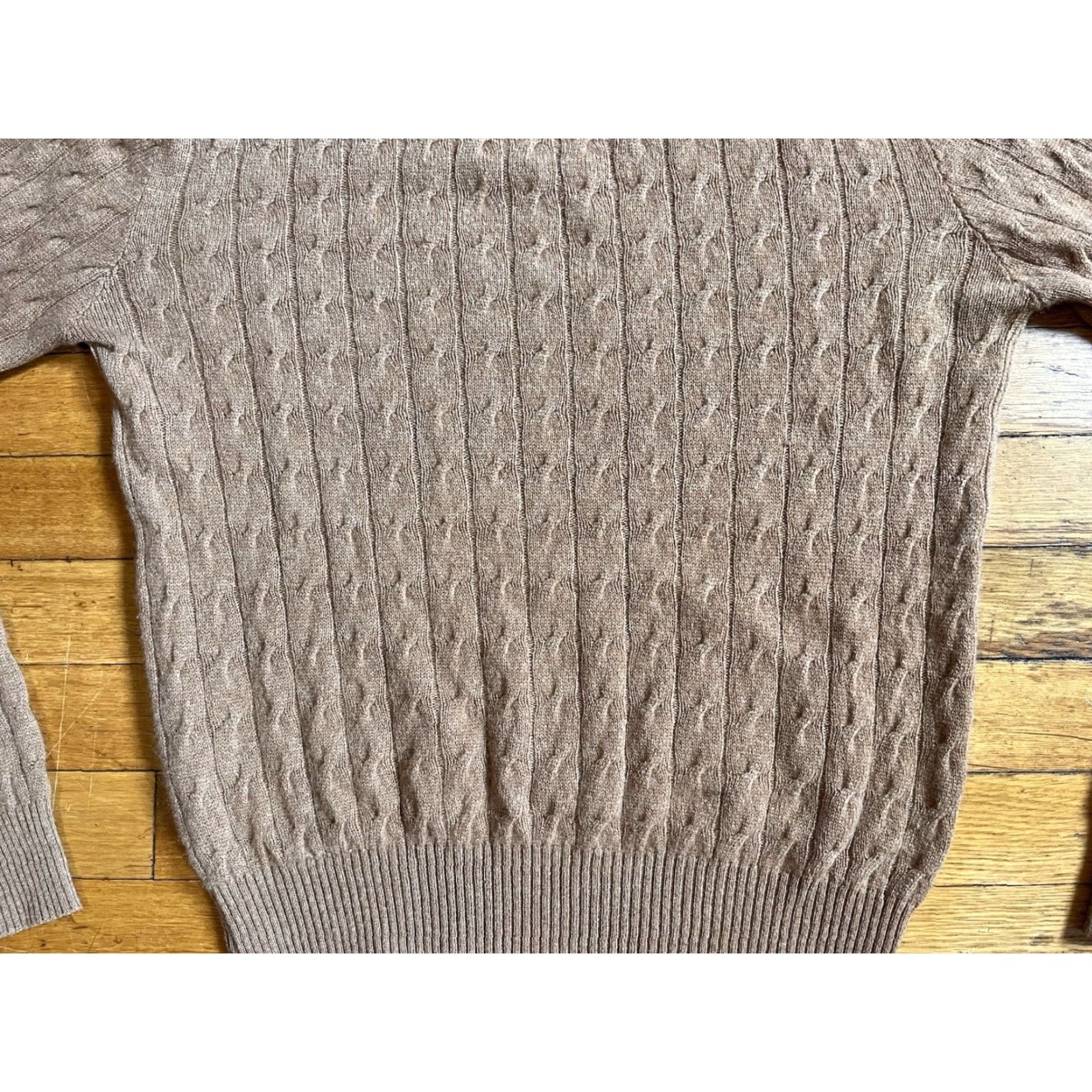 Vintage Italtempo Cashmere Sweater Women’s Large Beige Made In Italy Cableknit Size L / US 10 / IT 46 - 3 Thumbnail