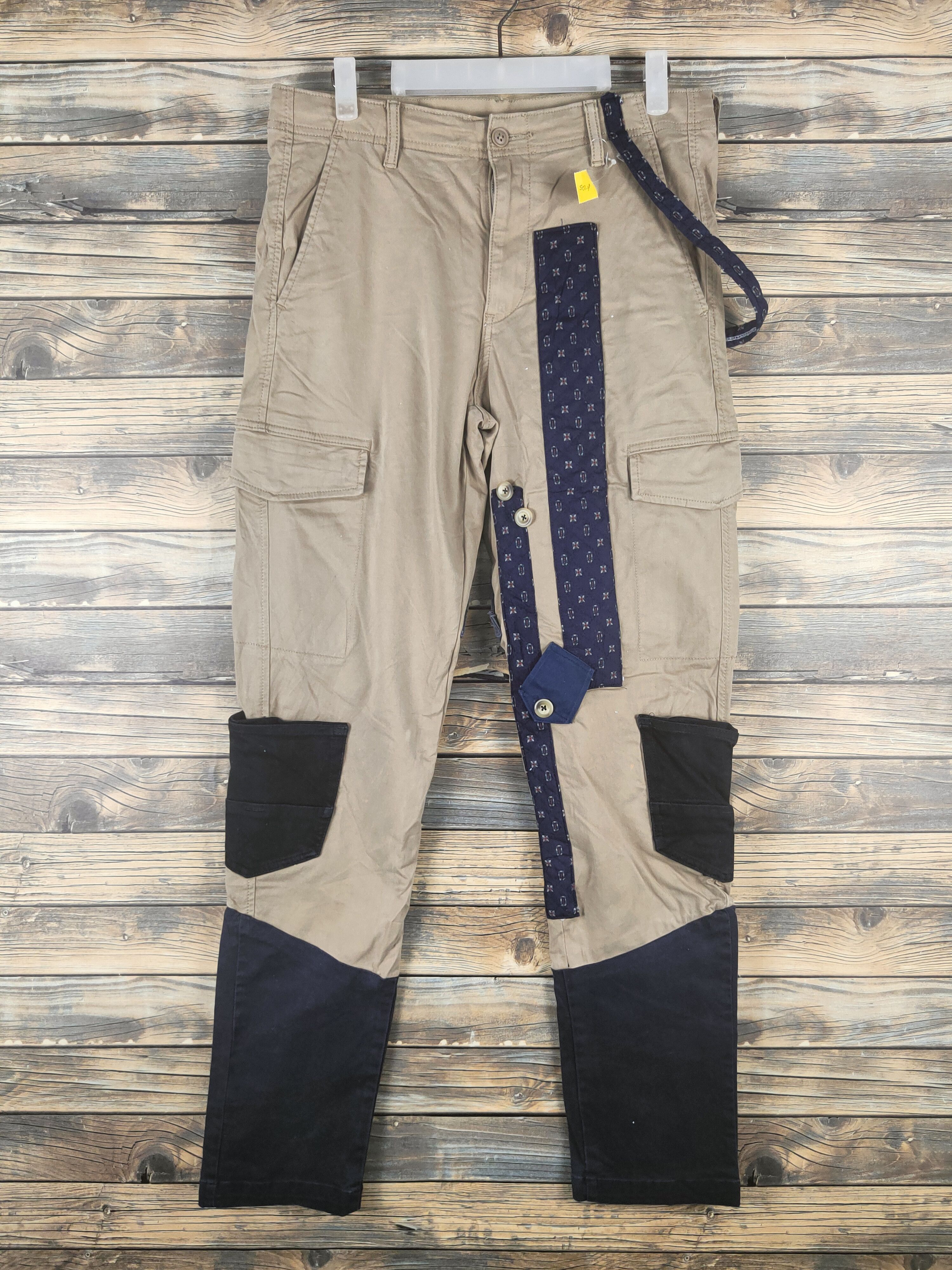Japanese Brand DL Uniqlo Beige Multipocket Custom Pants #46-025 Size US 32 / EU 48 - 1 Thumbnail