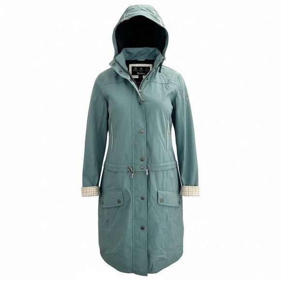 Barbour 2 in 1 Convertible Teal Hooded Waterproof Hooded Rai