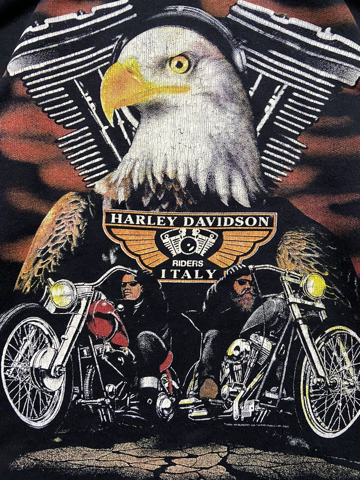 Harley Davidson × Vintage Vintage 1999 Harley Davidson Raiders Italy Hoodie Size US M / EU 48-50 / 2 - 3 Thumbnail