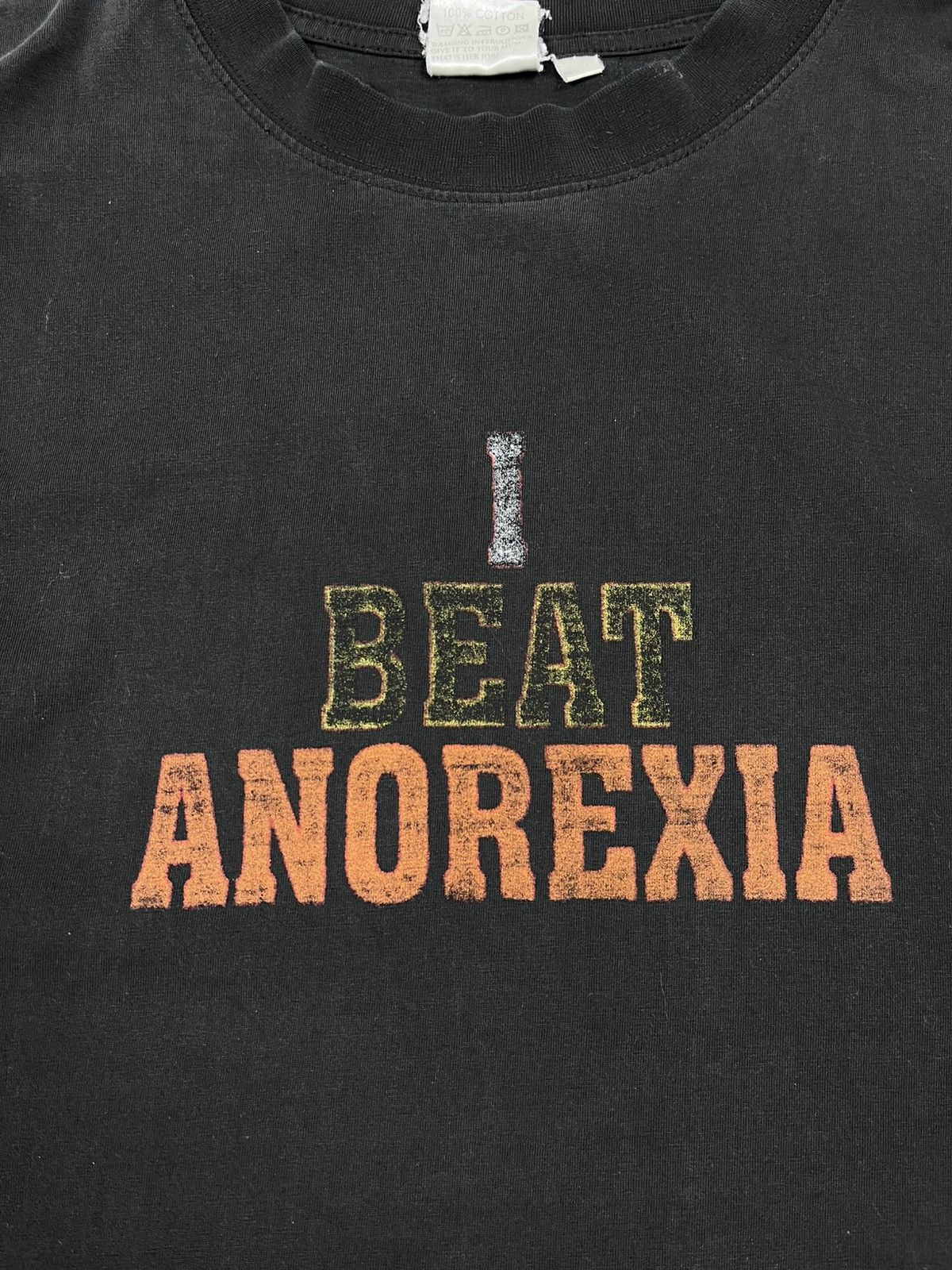 Vintage Vintage I Beat Anorexia Adult Humor Tee 90s faded big logo Size US XXL / EU 58 / 5 - 4 Thumbnail