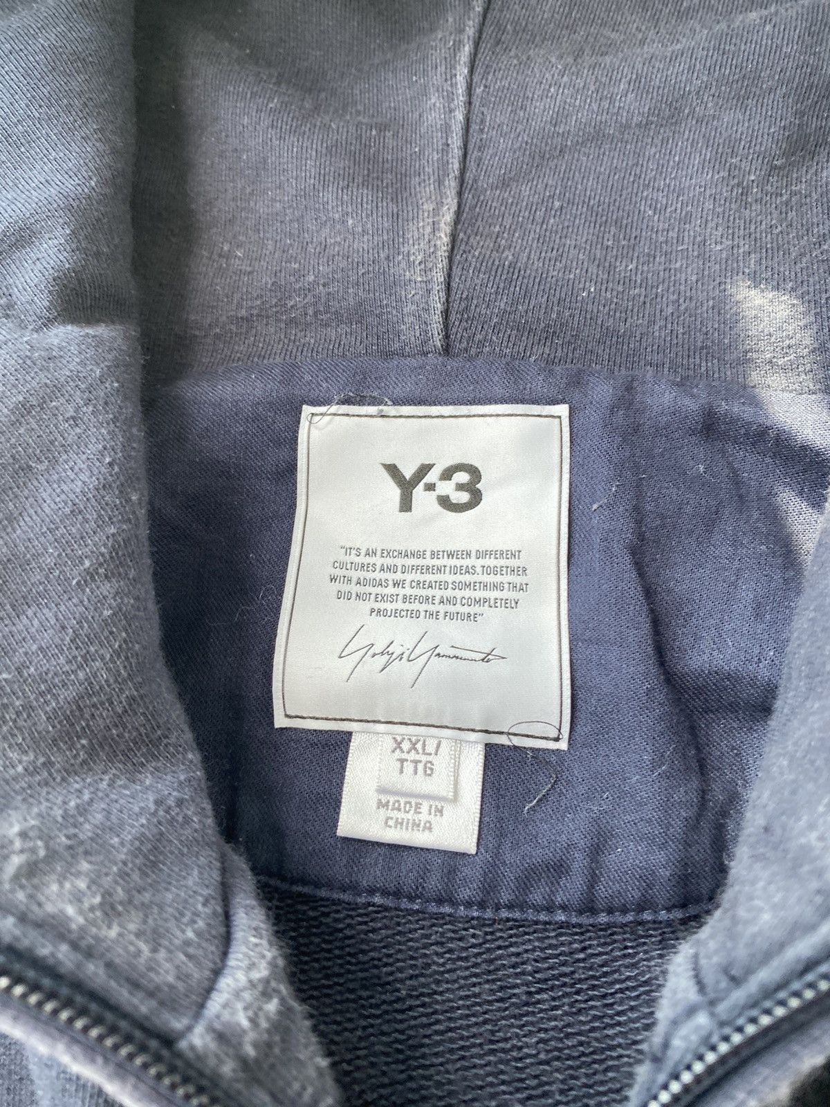 Yohji Yamamoto Yohji Yamamoto Y3 Logo Hoodie Size US XXL / EU 58 / 5 - 6 Thumbnail
