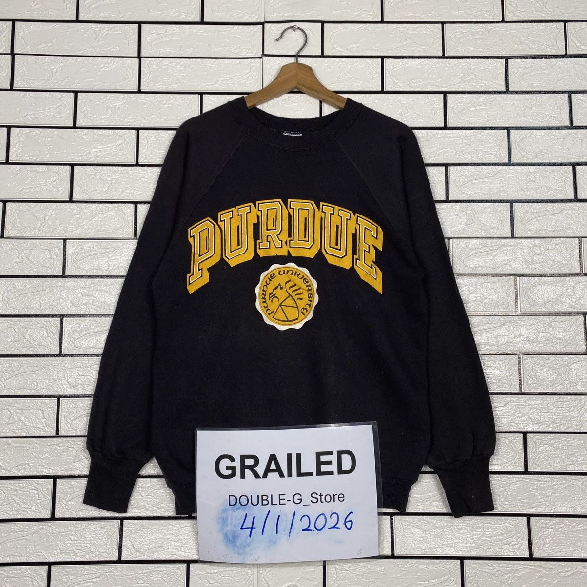 Vintage 📌Vintage Jumper Sweatshirt Signal USA Purdue University Size US L / EU 52-54 / 3 - 1 Thumbnail