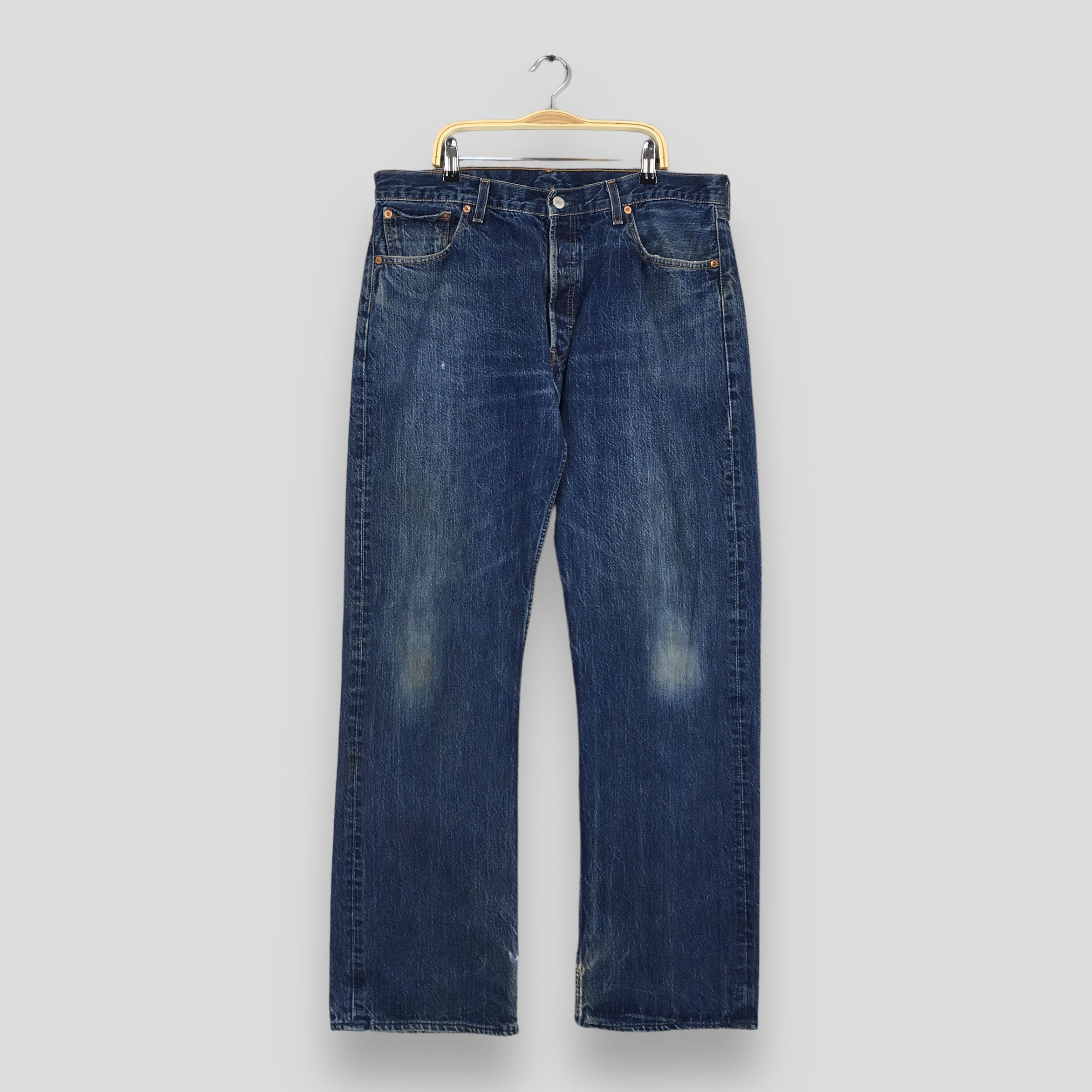 image of Size 34X31 Vintage 90's Levi's 501 Faded Blue Jeans, Men's