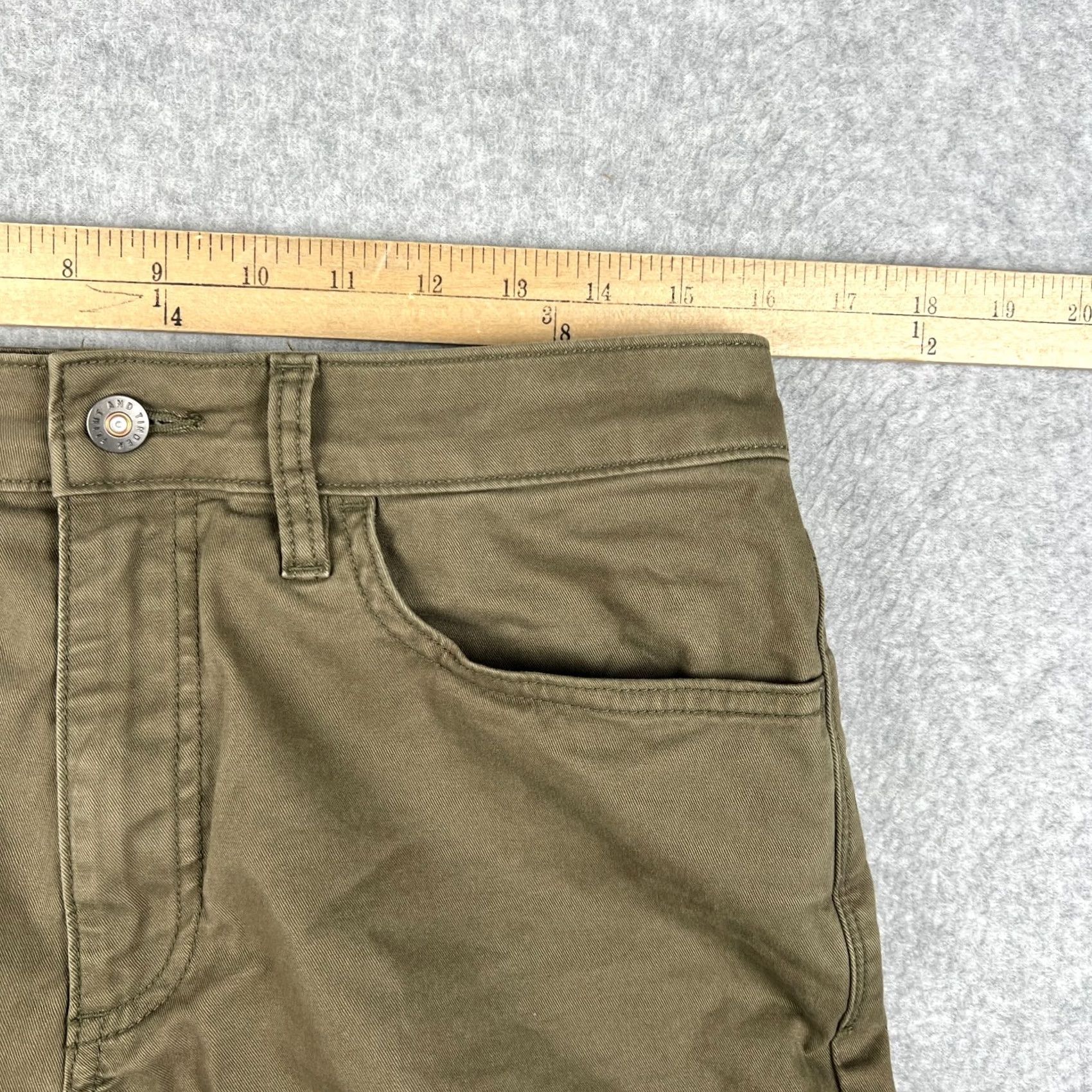 Flint And Tinder Flint & Tinder Slim Fit 365 Pants Stretch Chino Green Huckberry 31x30 Mens Size US 31 - 6 Thumbnail