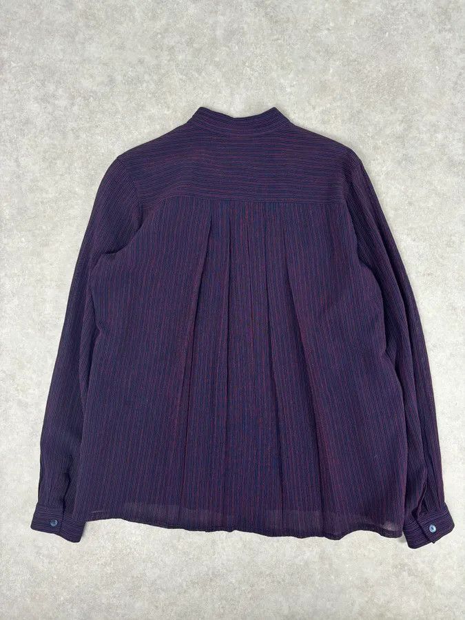 Gucci 1990s Gucci Purple Wool Striped Shirt Size XS / US 0-2 / IT 36-38 - 5 Thumbnail