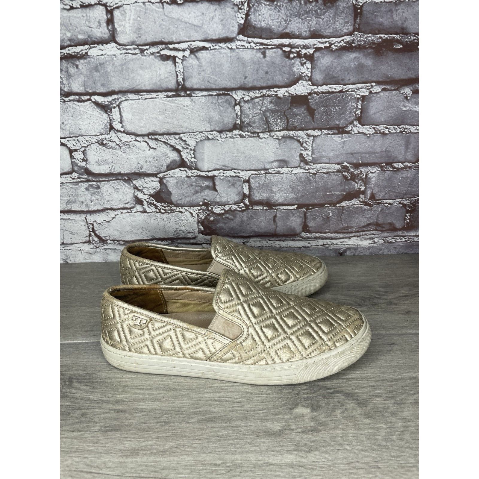 Tory Burch Tory Burch Jesse Quilted Tennis French Gold Leather Shoes Wo Size US 8.5 / IT 38.5 - 13 Thumbnail