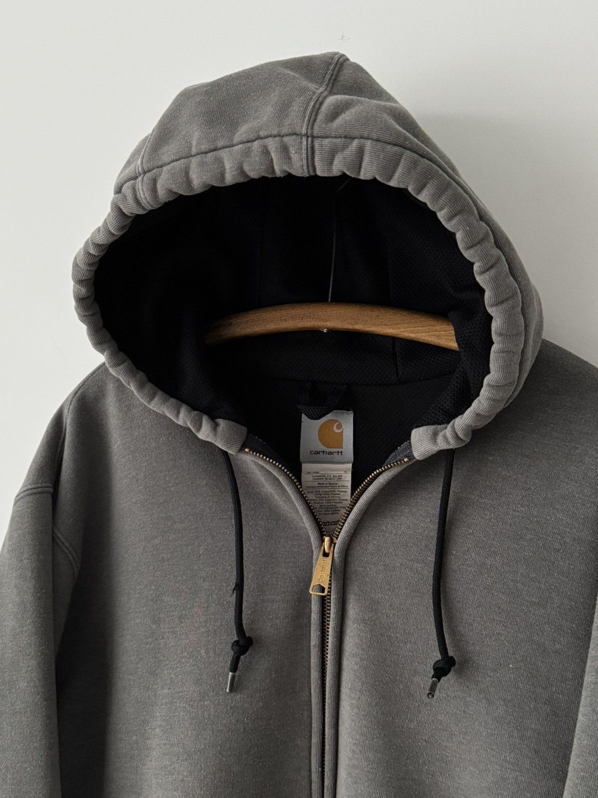Carhartt × Vintage Vintage 00s Carhartt Thermal Lined Grey Zip Hoodie Size US L / EU 52-54 / 3 - 3 Thumbnail
