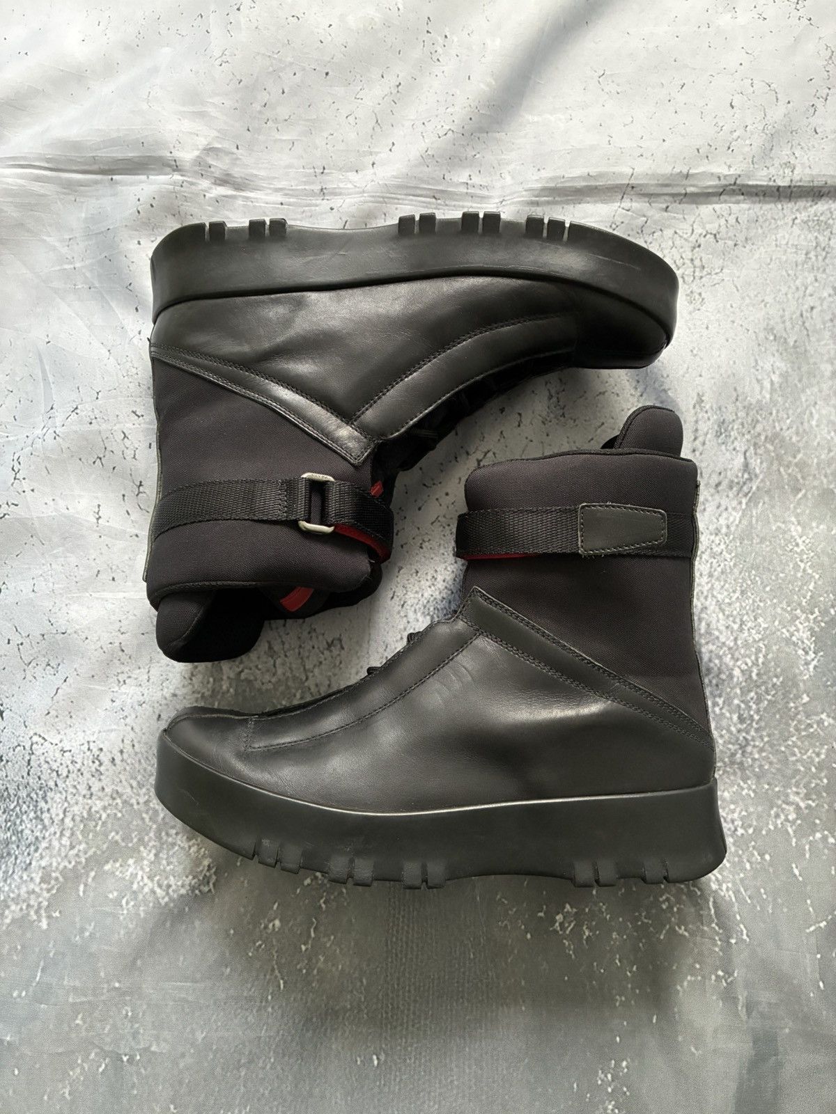 Prada Prada Combat Ankle Strap Leather Boots Size US 9.5 / IT 39.5 - 5 Thumbnail
