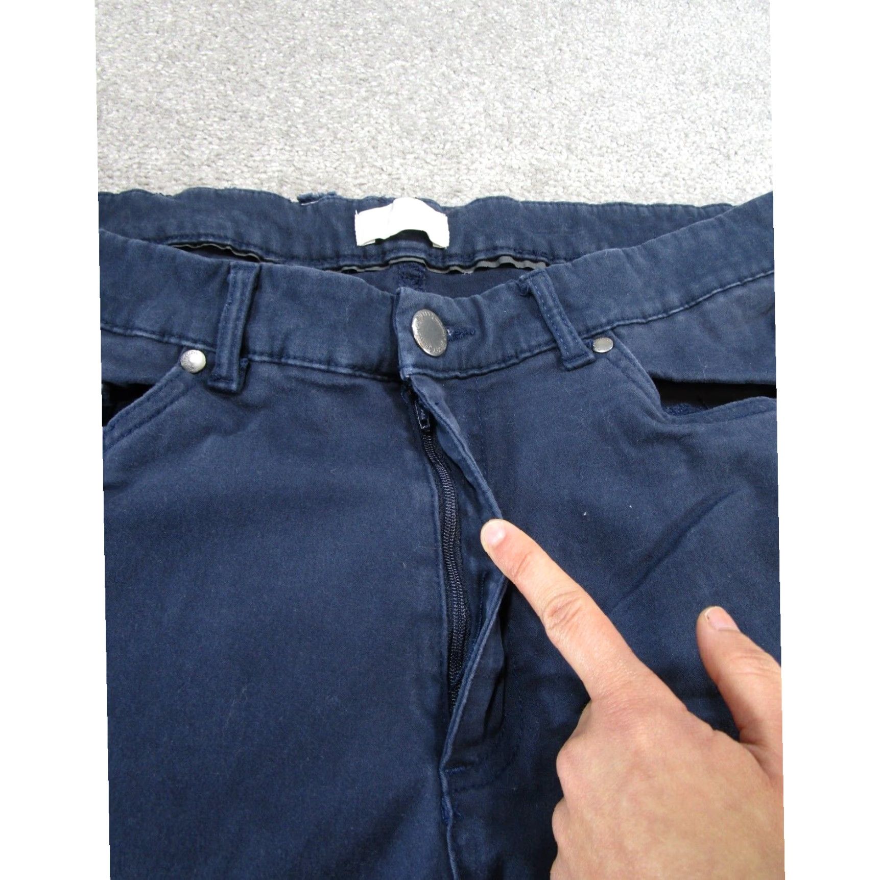 Vintage Hickey Freeman Mens Slim Fit 36X30 Navy Blue Cotton Chinos Pants Size US 36 / EU 52 - 3 Thumbnail