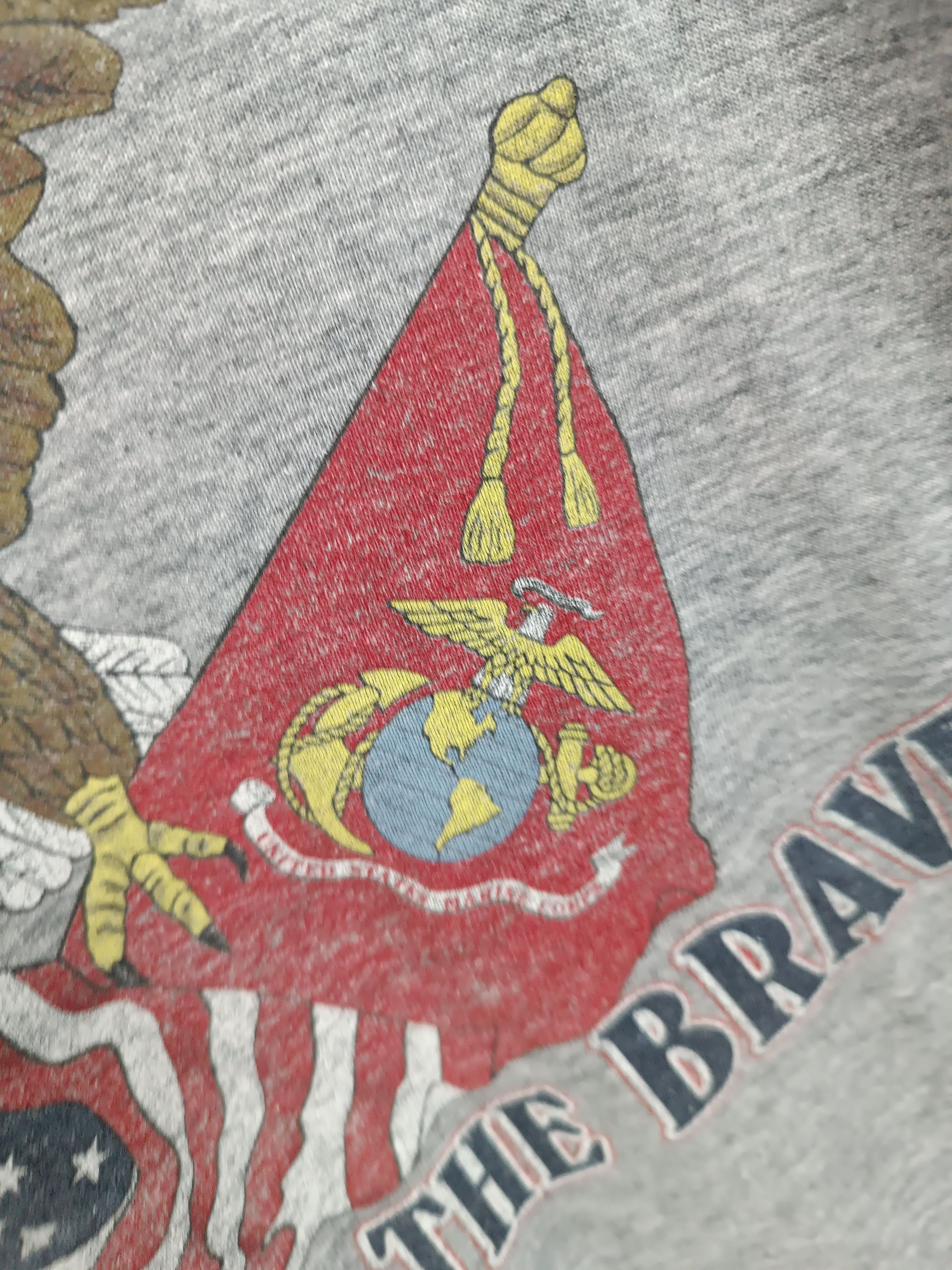 Other VINTAGE 2000s LAND OF THE FREE USA EAGLE ARMY MARINES TEE Size US L / EU 52-54 / 3 - 11 Thumbnail