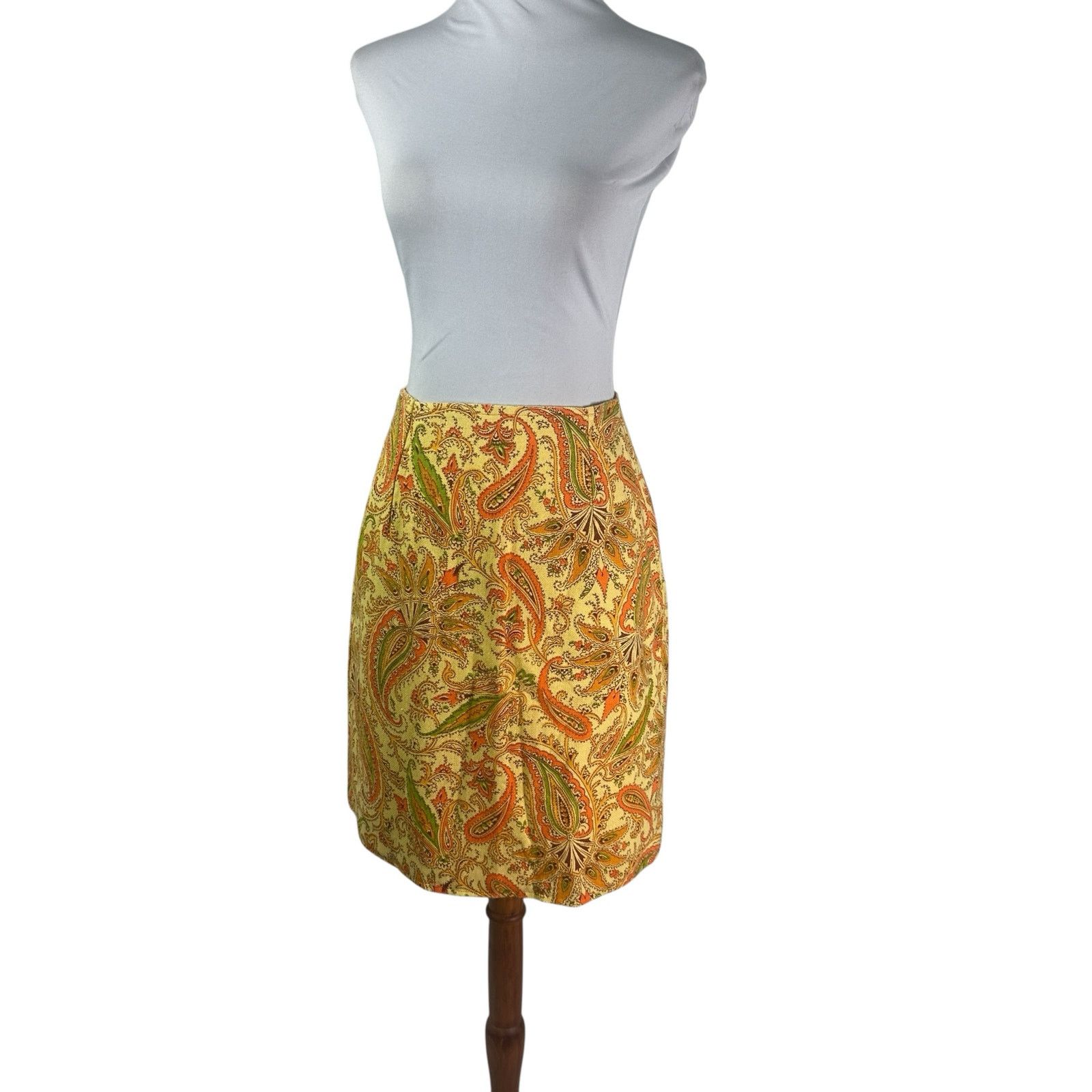 Vintage Vintage 60s Linen Skirt High Waist Mod Mini Skirt XS/S Size 26" / US 2 / IT 38 - 2 Thumbnail