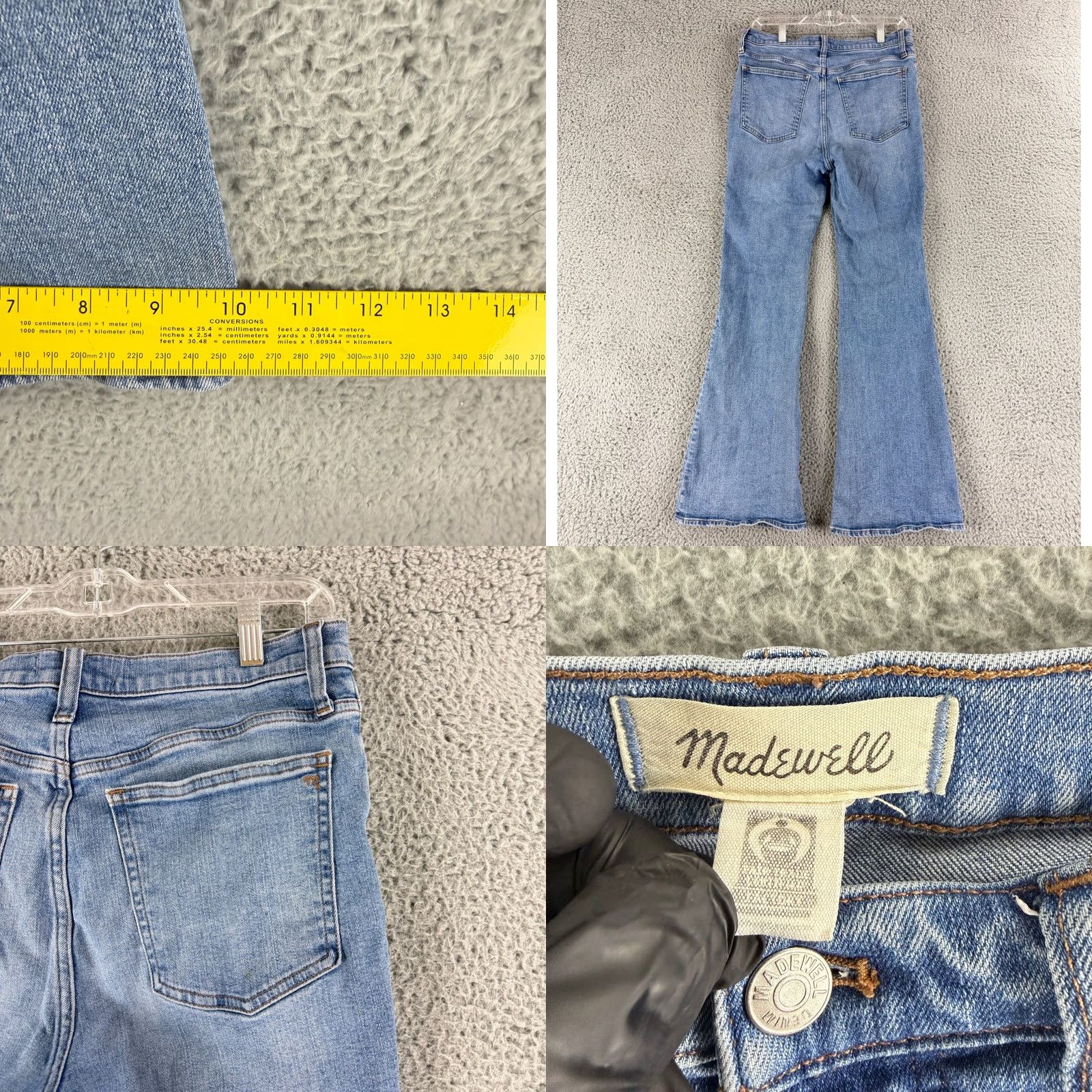 Madewell Madewell Jeans Womens 29 Blue High Rise Skinny Flare Stretch Denim Size 29" - 8 Thumbnail