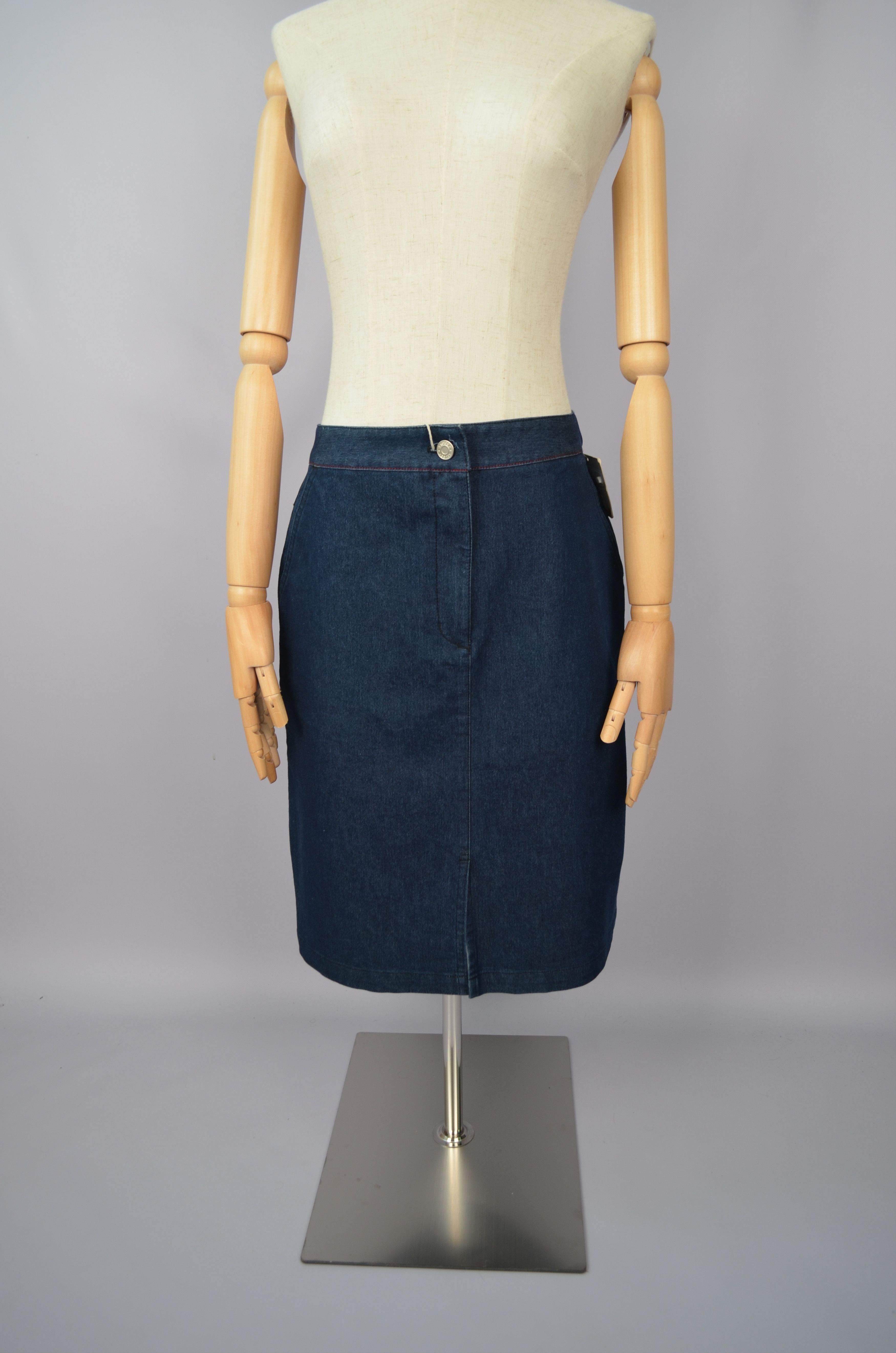 Designer × Stussy Stussy Blue Denim Long Skirt Size 7 / 28 Small y2k 00s NWT Size 28" / US 6 / IT 42 - 2 Thumbnail