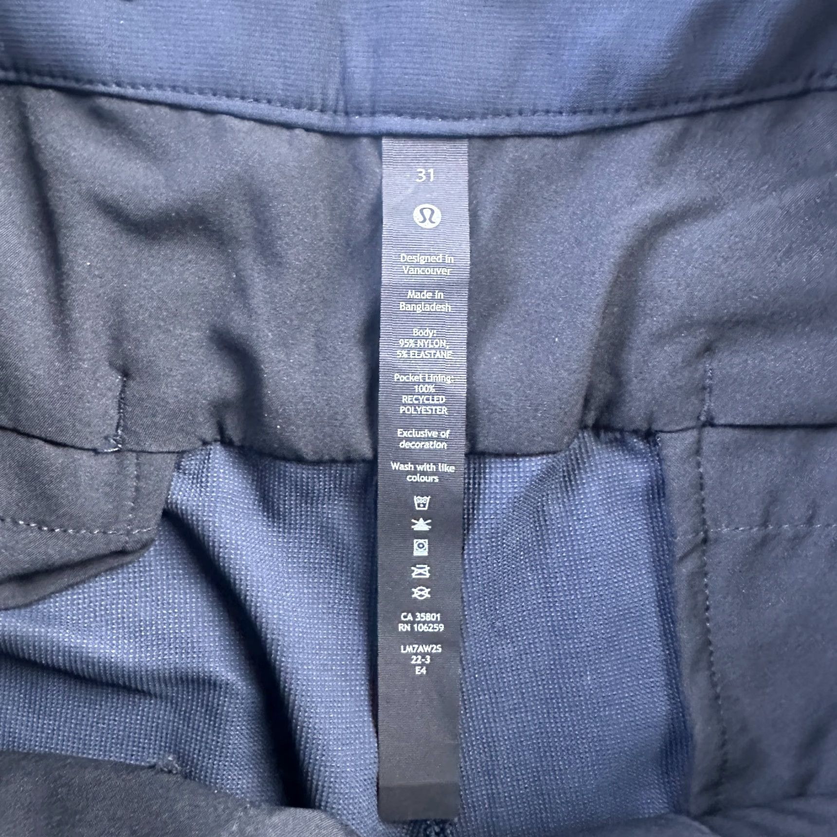 Lululemon Lululemon Shorts Mens 31 Blue ABC Commission Golf 10" Chino Regular Belt Loops Pockets Nylon Spandex Front Flat Button Logo Size US 31 - 5 Thumbnail