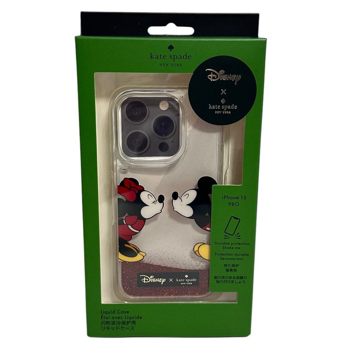 Kate Spade Kate Spade Minnie Mouse Glitter Liquid iPhone 15 PRO Case Size ONE SIZE - 1 Thumbnail