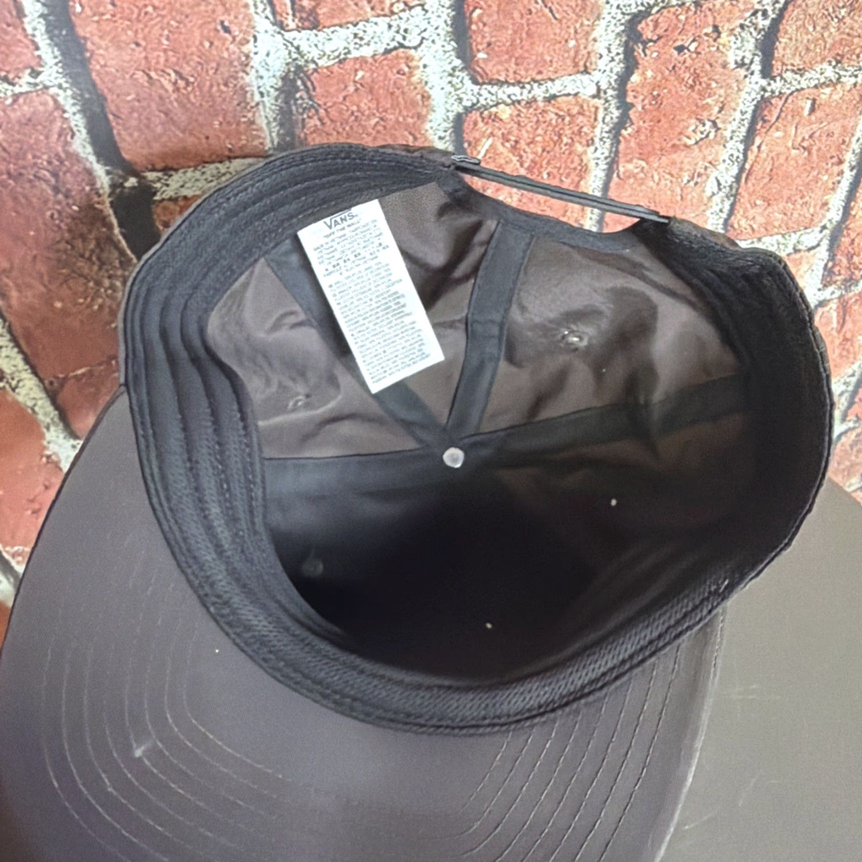 Vans VANS Black Nylon Strapback Adjustable Hat Baseball Cap One Size Mens Men Adjustable Lightweight Black Nylon Strapback Hat Size ONE SIZE - 2 Thumbnail
