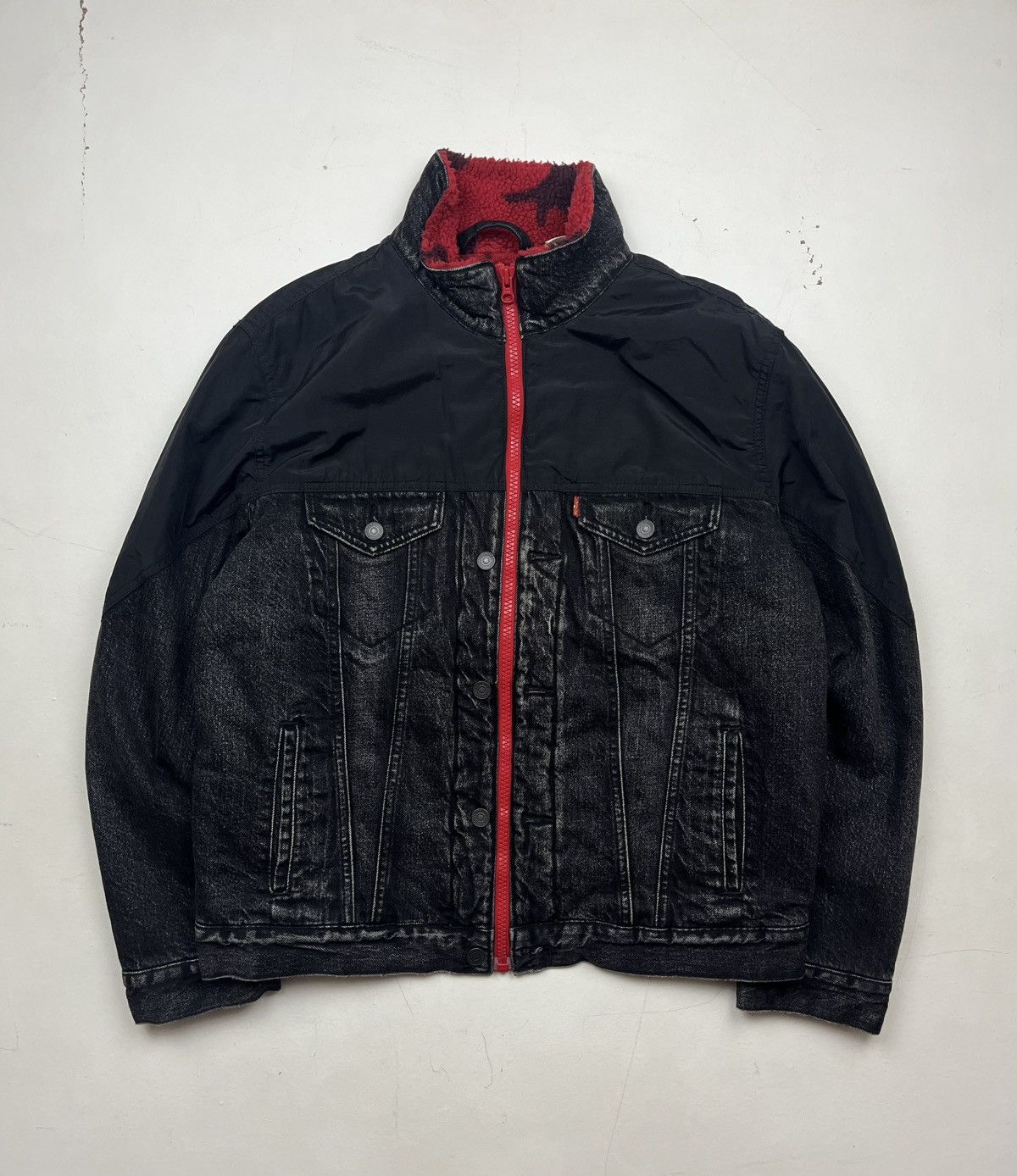 Levi's Levi’s Premium Hybrid Denim Trucker Jacket Size US L / EU 52-54 / 3 - 1 Thumbnail