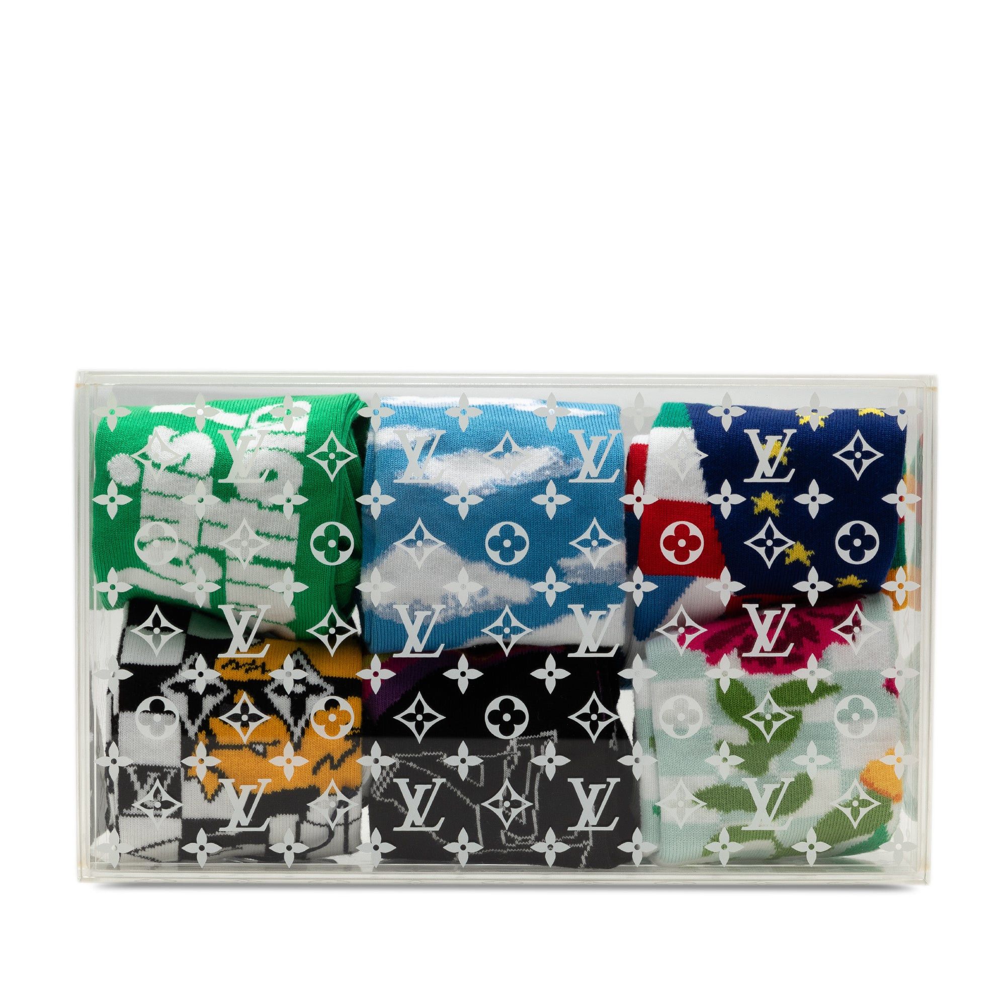 image of Louis Vuitton Virgil Abloh Lv Archives Set Of Socks Other Accessories in Black, Women's