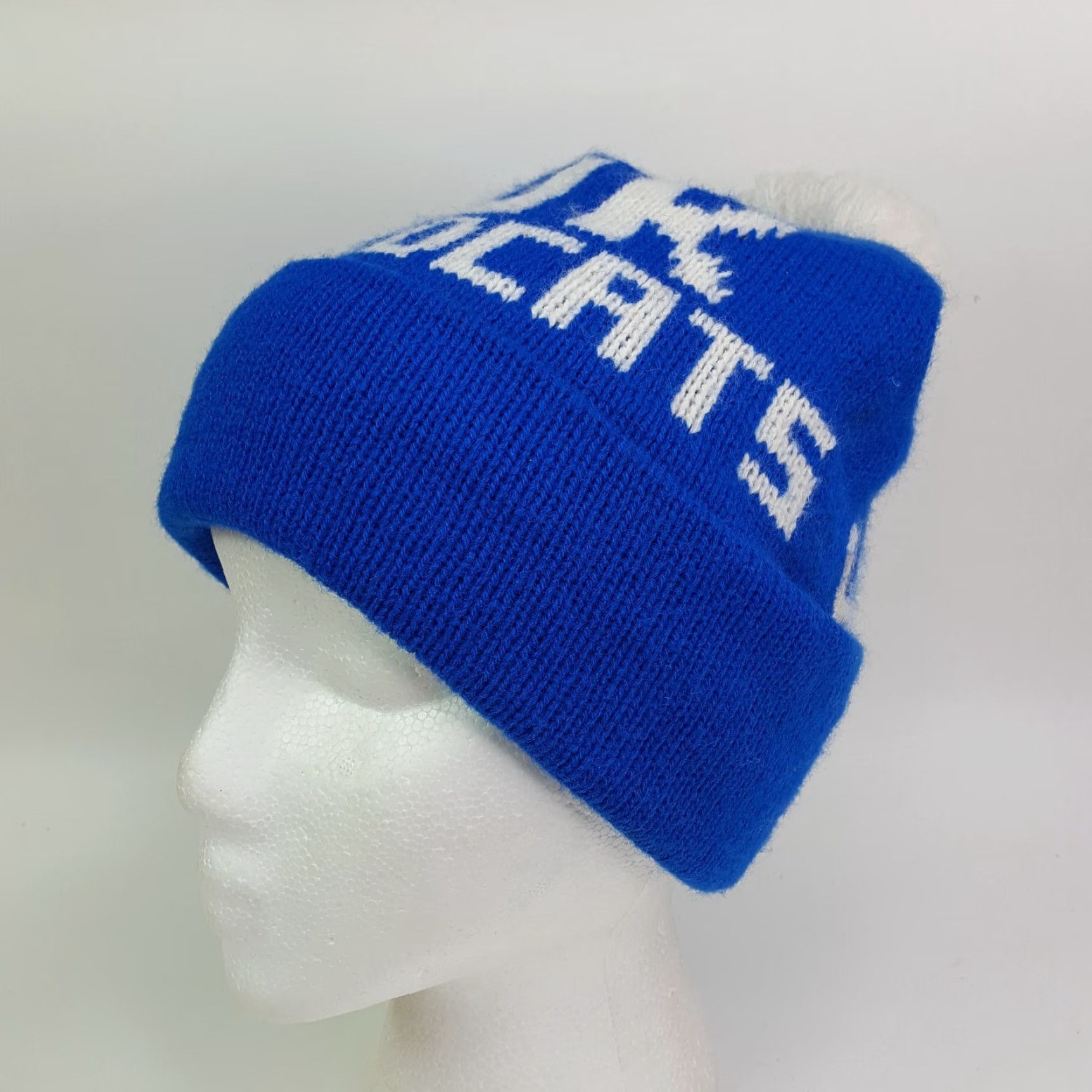 Vintage VINTAGE Kentucky Wildcats UK Knit Beanie Adult One Size Blue Embroidered NCAA 80s College UK Hat Mens Size ONE SIZE - 4 Thumbnail