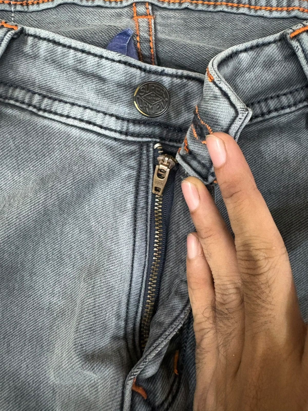 Superdry Vintage Superdry Charcoal Wash Cargo Jeans Size US 33 - 3 Thumbnail