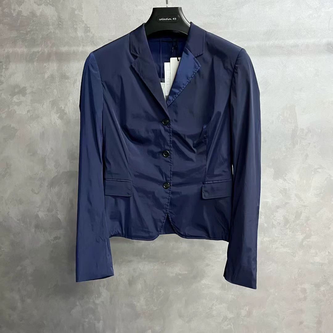 Prada prada navy blue single-breasted jacket Size US M / EU 48-50 / 2 - 1 Thumbnail