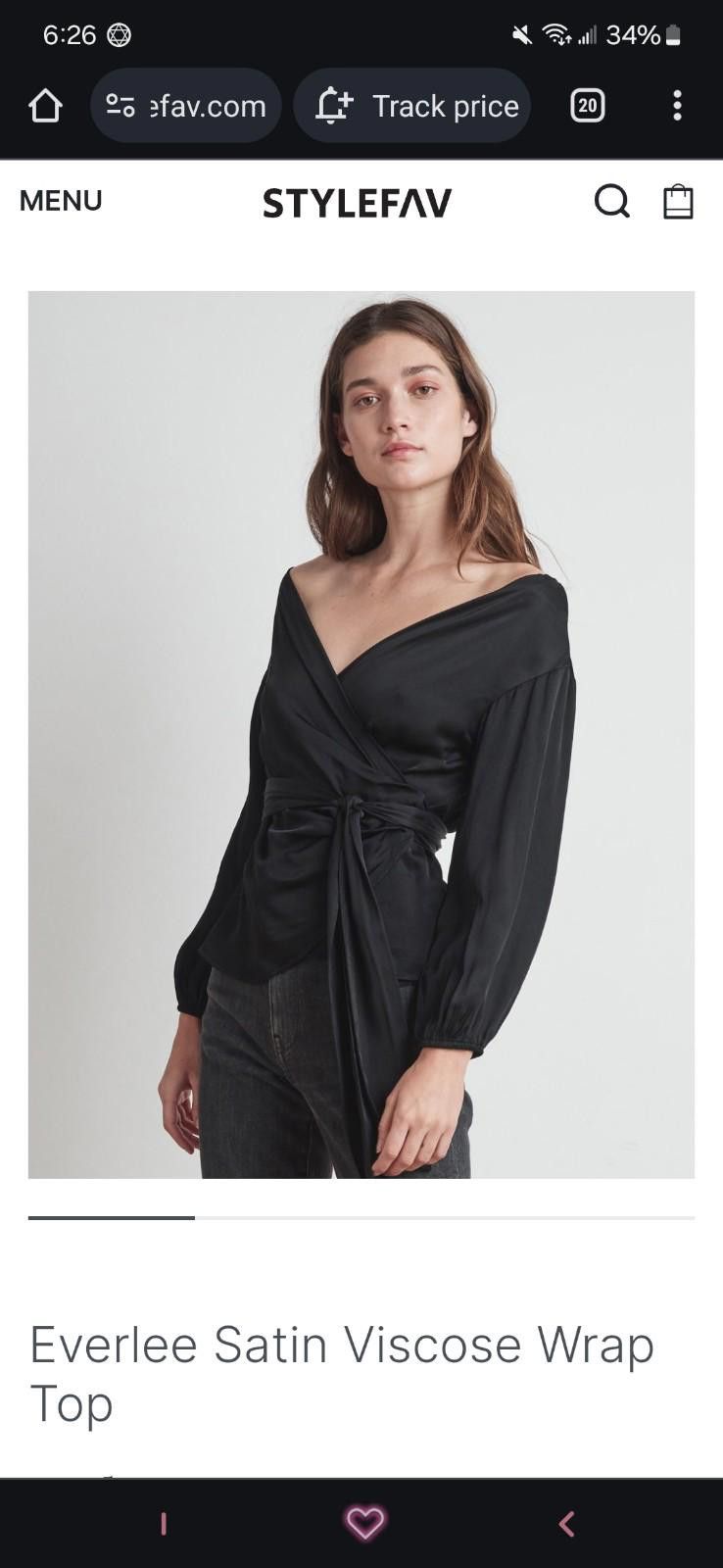 Other Velvet Everlee Viscose Satin Wrap Top Size S / US 4 / IT 40 - 1 Thumbnail