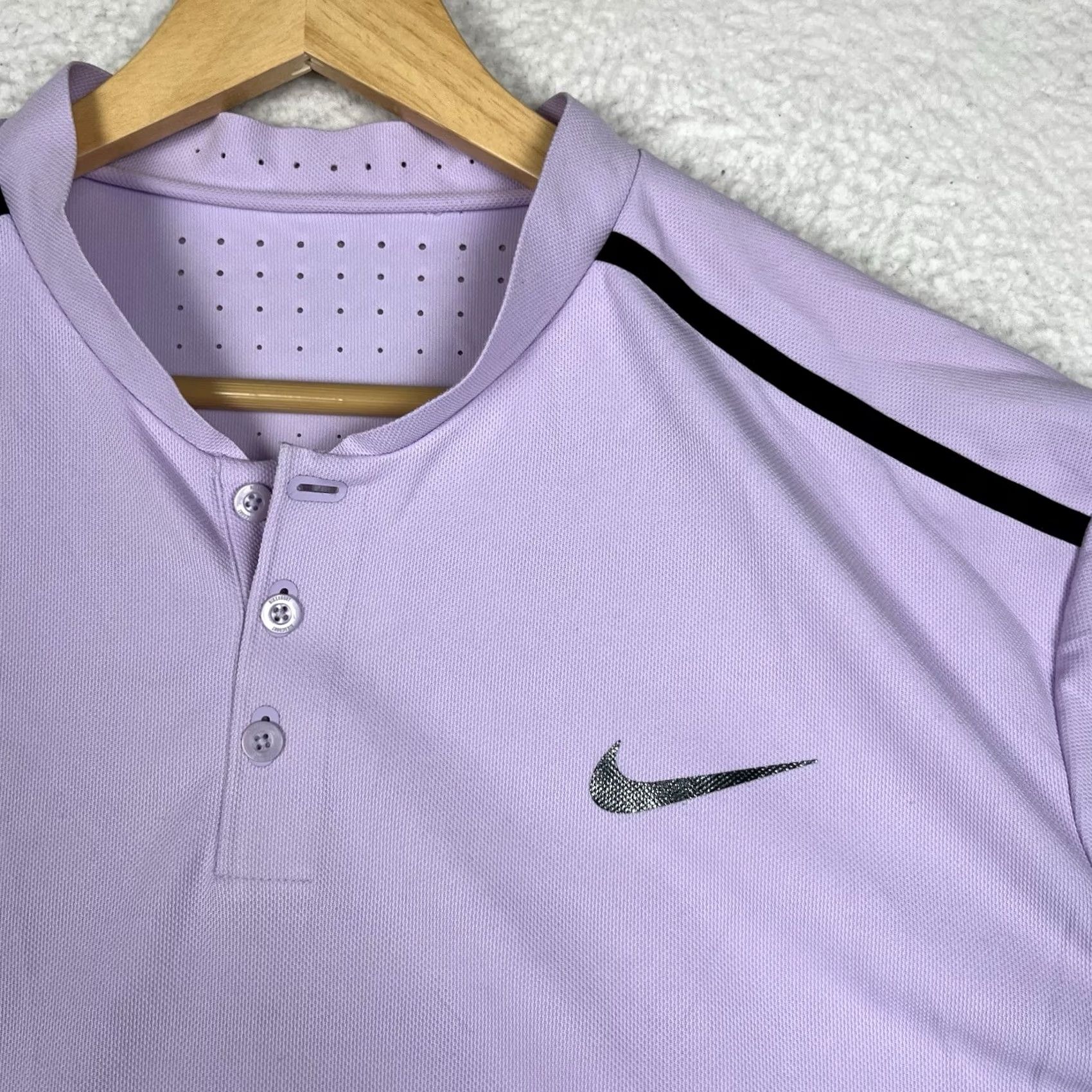 Nike Nike RF Polo Henley Shirt 2XL Tennis Mens Purple Shirt Logo 2017 Shanghai Basel RF Final Tennis Size US XXL / EU 58 / 5 - 4 Thumbnail