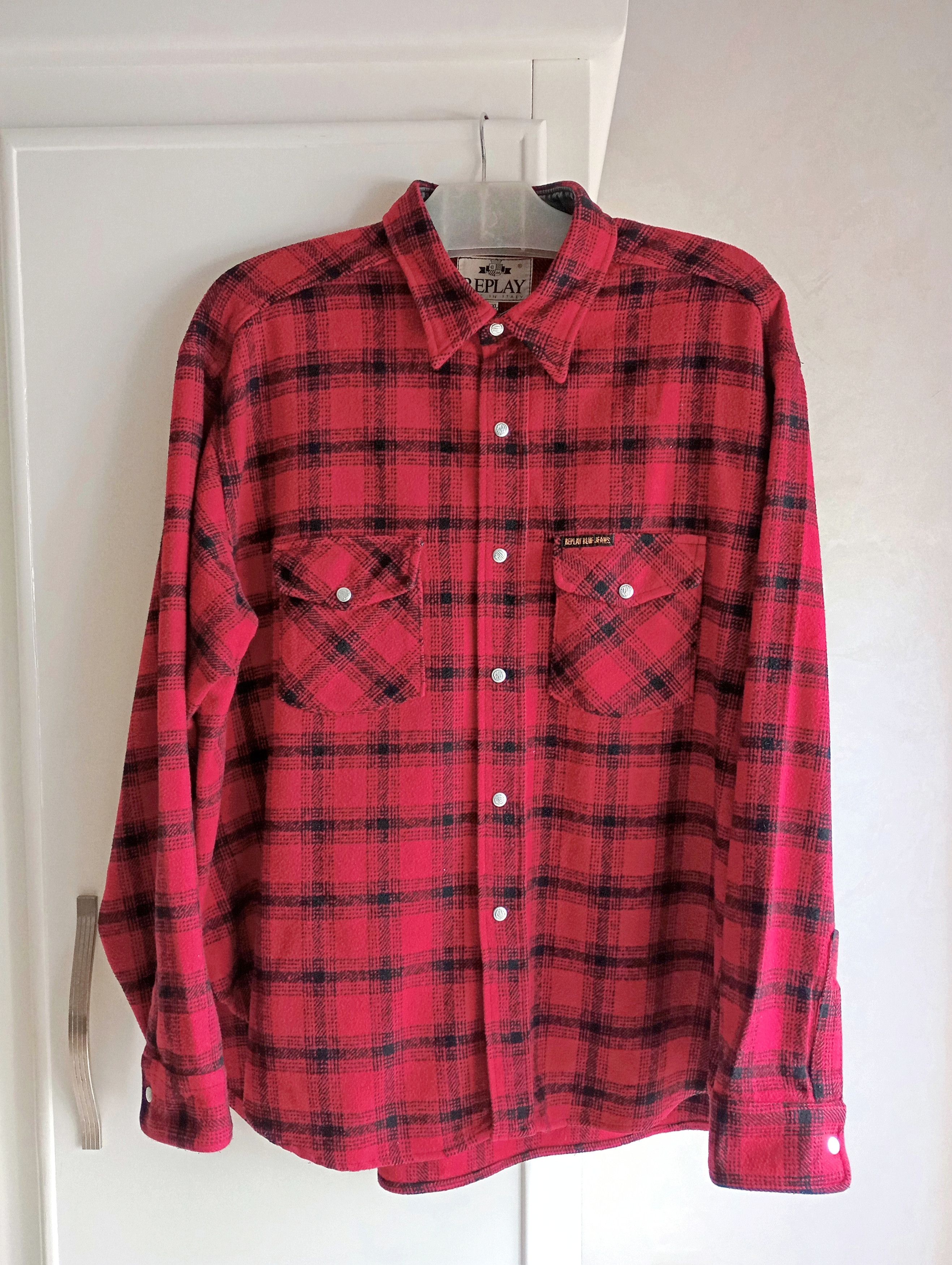 Replay × Vintage Replay 90s Italien Designer Flannel Chekered Shirt Size US XXL / EU 58 / 5 - 4 Thumbnail